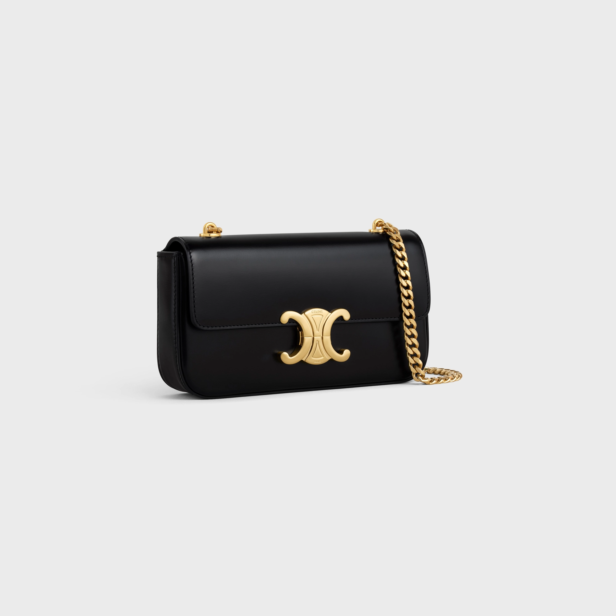 CHAIN SHOULDER BAG CLAUDE in shiny calfskin