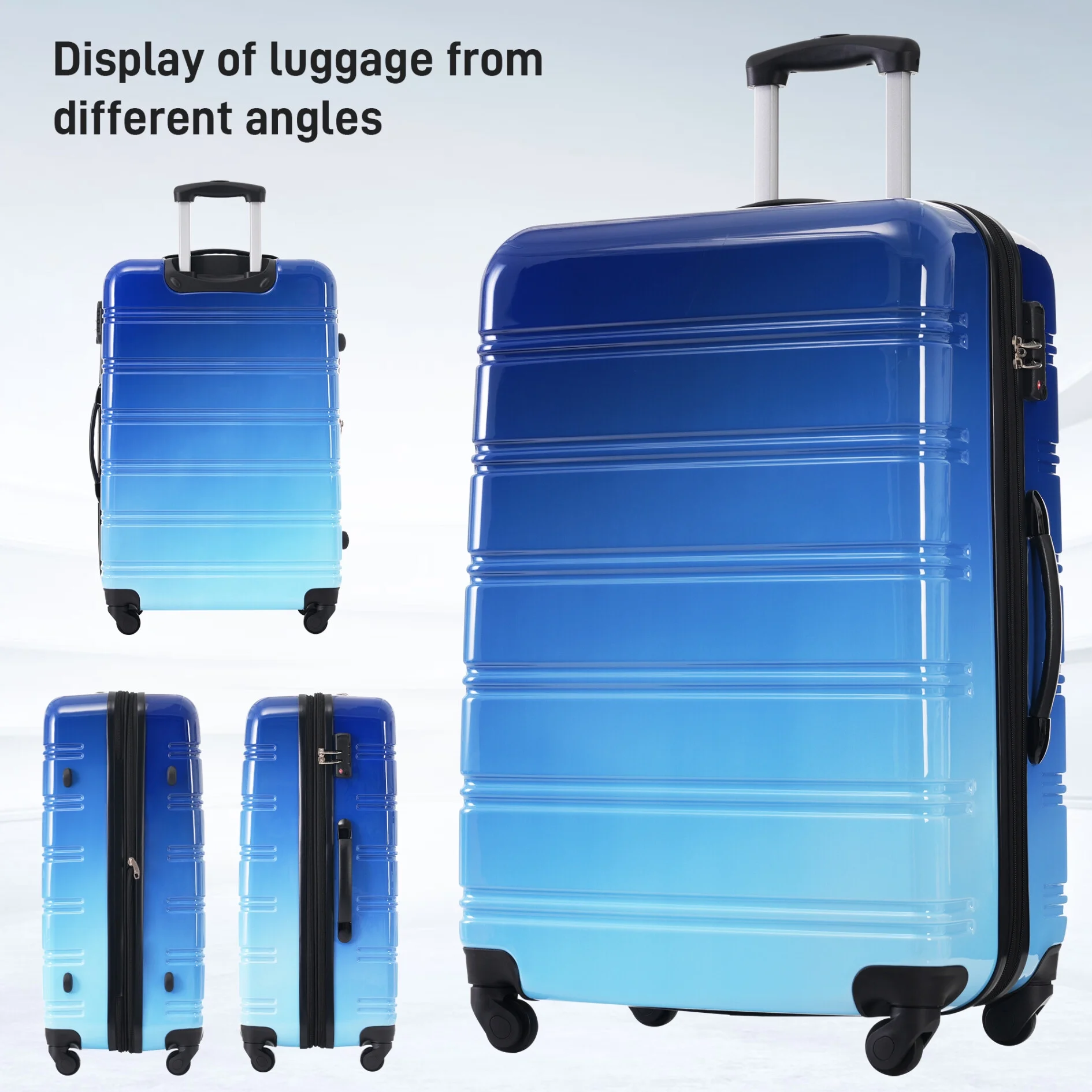Luggage Sets 3 Piece, Hardside Expandable Ultra Durable PC Lightweight Carry On, Travel Suitcase Set with TSA Lock Spinner Wheels, Multicolor Purple