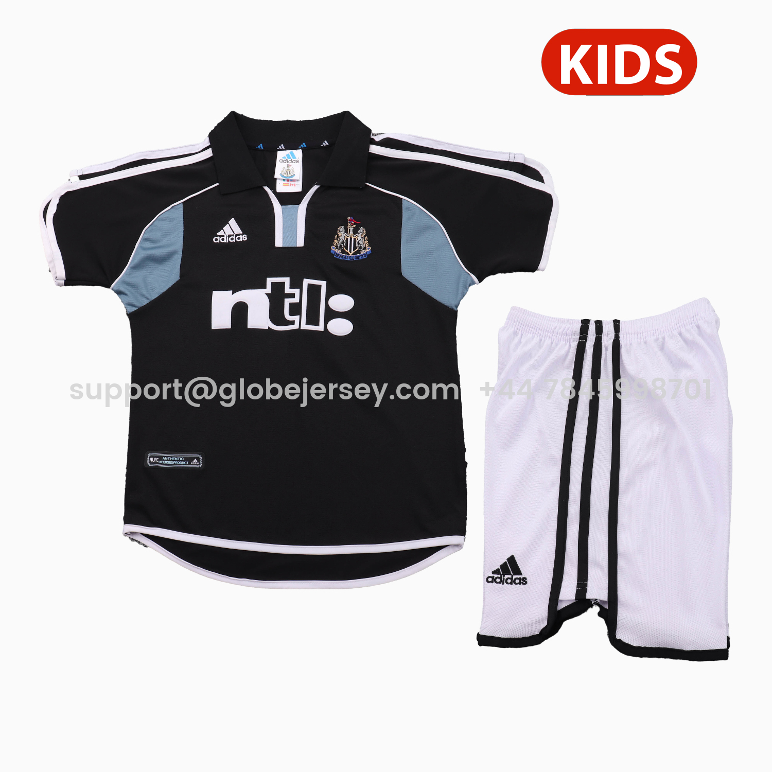 Retro Newcastle United 2000-01 Away Kids Kit