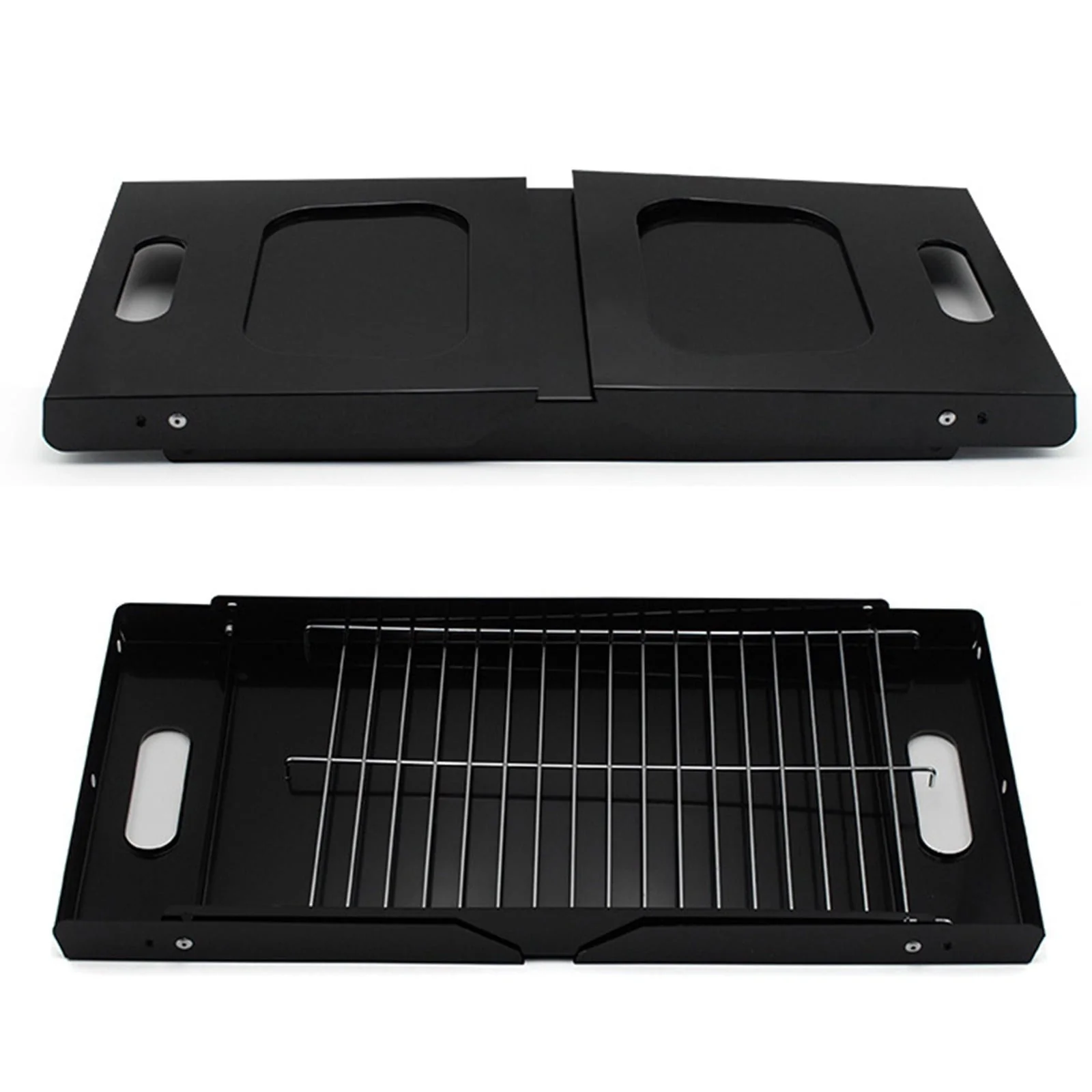 Fridja Folding Portable Barbecue Charcoal Grill, Barbecue Desk Tabletop Outdoor Stainless Steel Smoker BBQ for Camping Picnics Beach