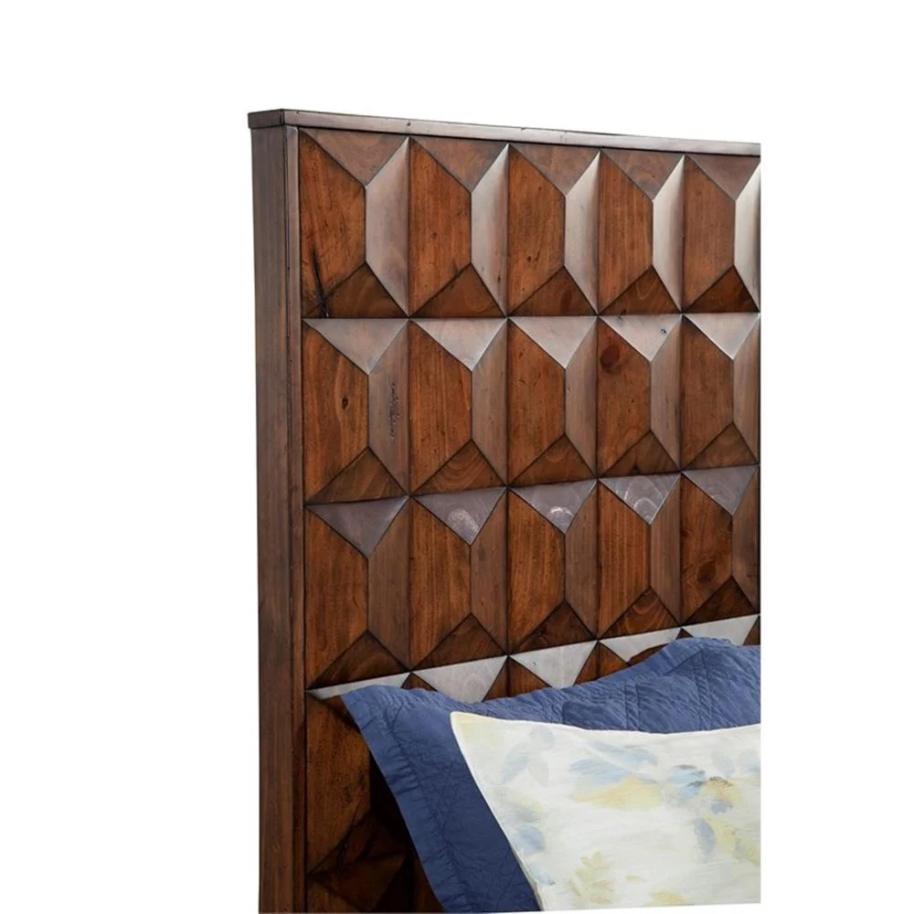 Home Square 2-Piece Set with Trig Queen Panel Bed & 6 Drawer Dresser