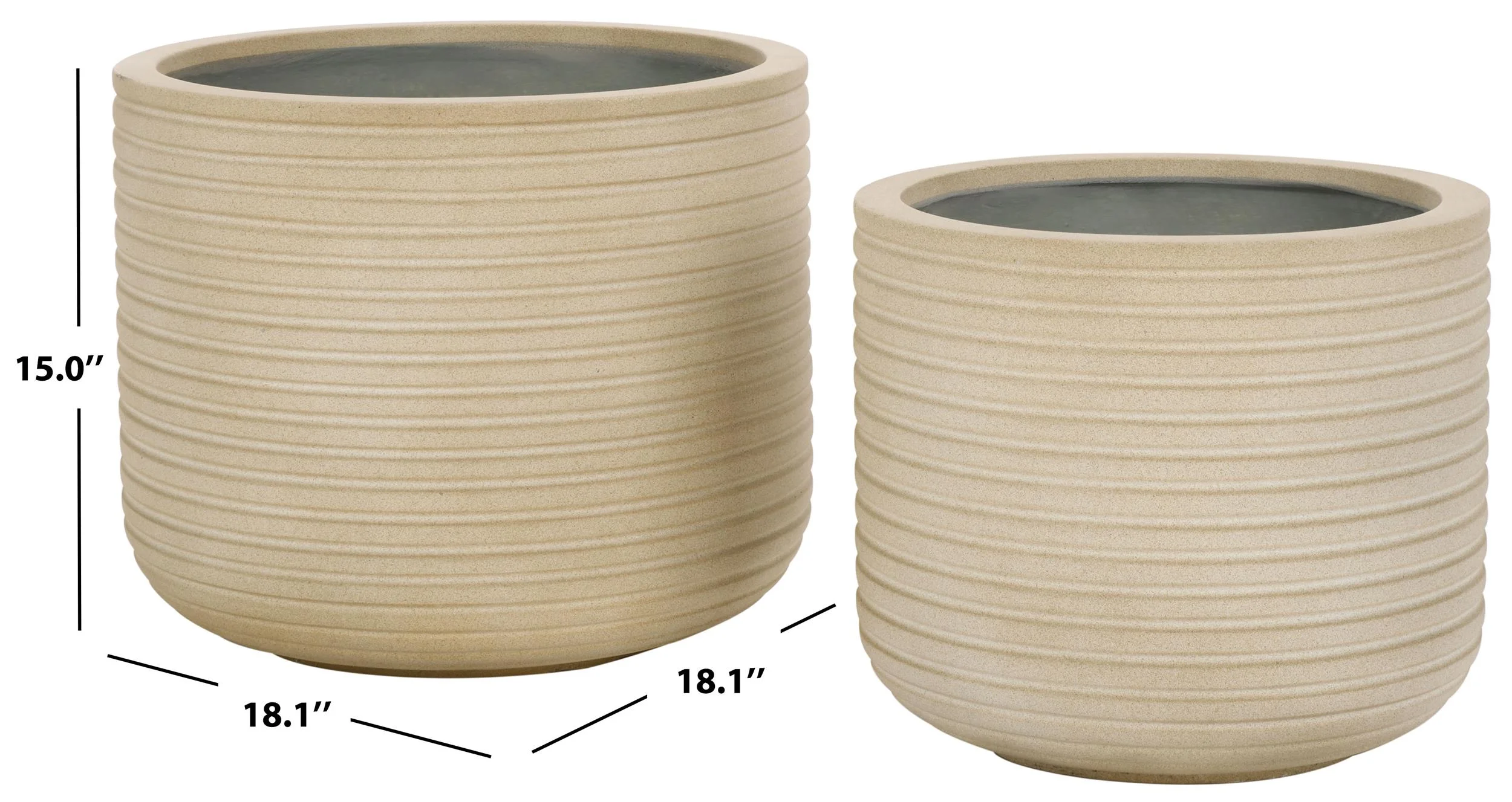 Safavieh Nardo Planter Pot Set of 2 in Beige
