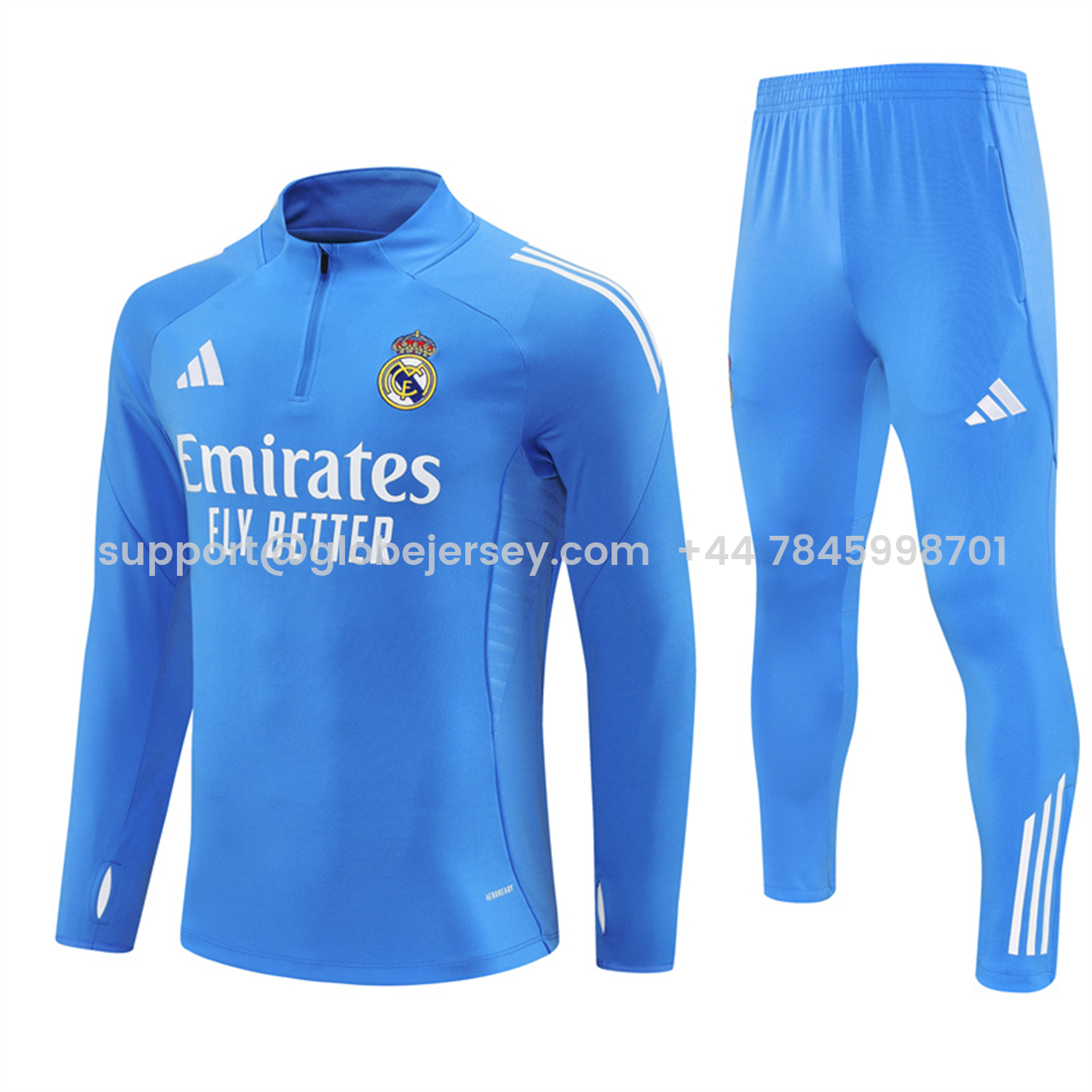 Real Madrid 25-26 Long Sleeve Training Set - Bright Blue Top & Pants