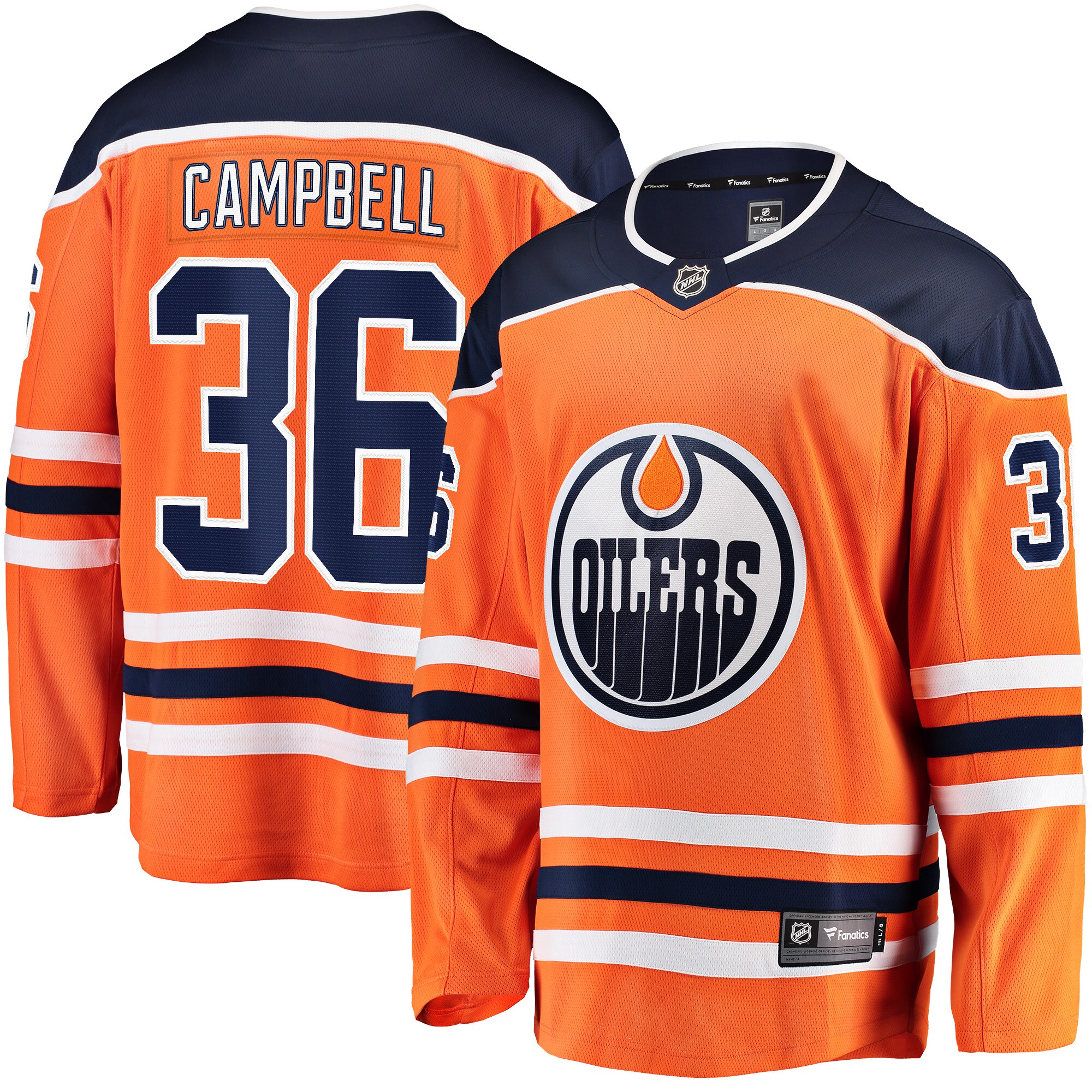 Jack Campbell Edmonton Oilers Fanatics Home Breakaway   Jersey – Orange