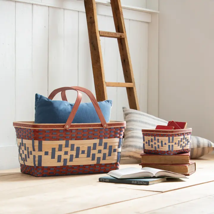 Santa Fe Basket - Americana, Red, White, Blue Patriotic