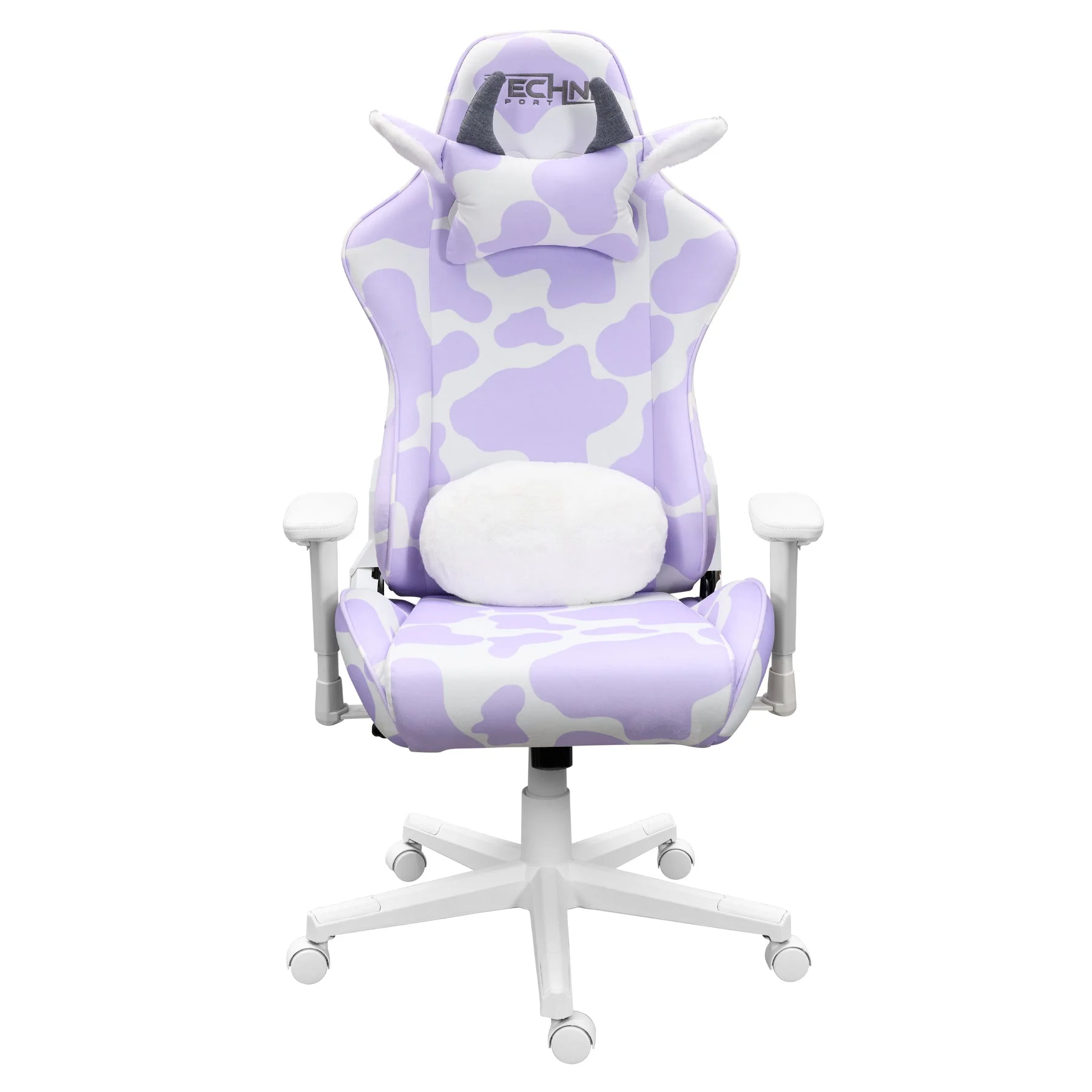 Techni Sport TS85 Lavender Cow Series Gaming Chair with Memory Foam Seat RTA-TS85-LAV
