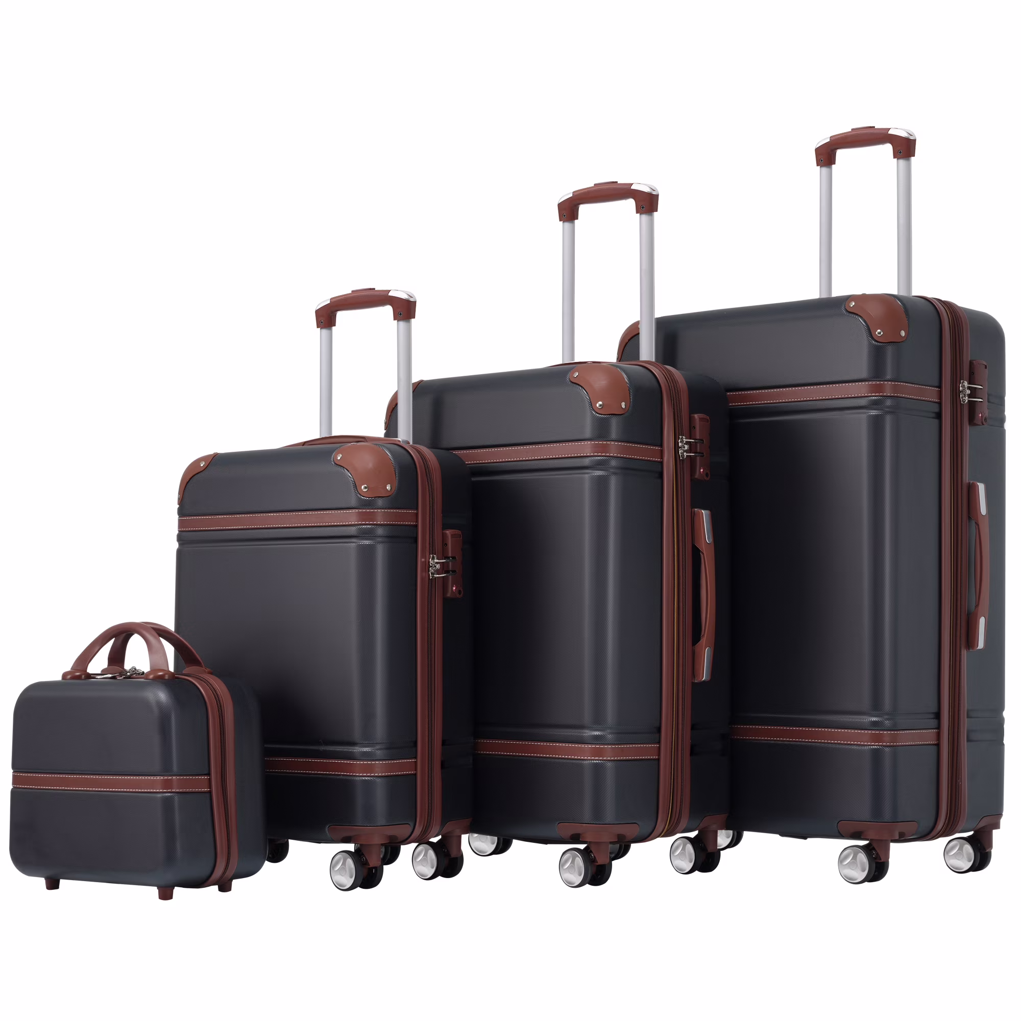 EUROCO 4-Piece Luggage Sets,Hardside Expandable Carry On Suitcase with TSA Lock,Cosmetic Case and Double Spinner Wheels,Lightweight Travel Luggage(20