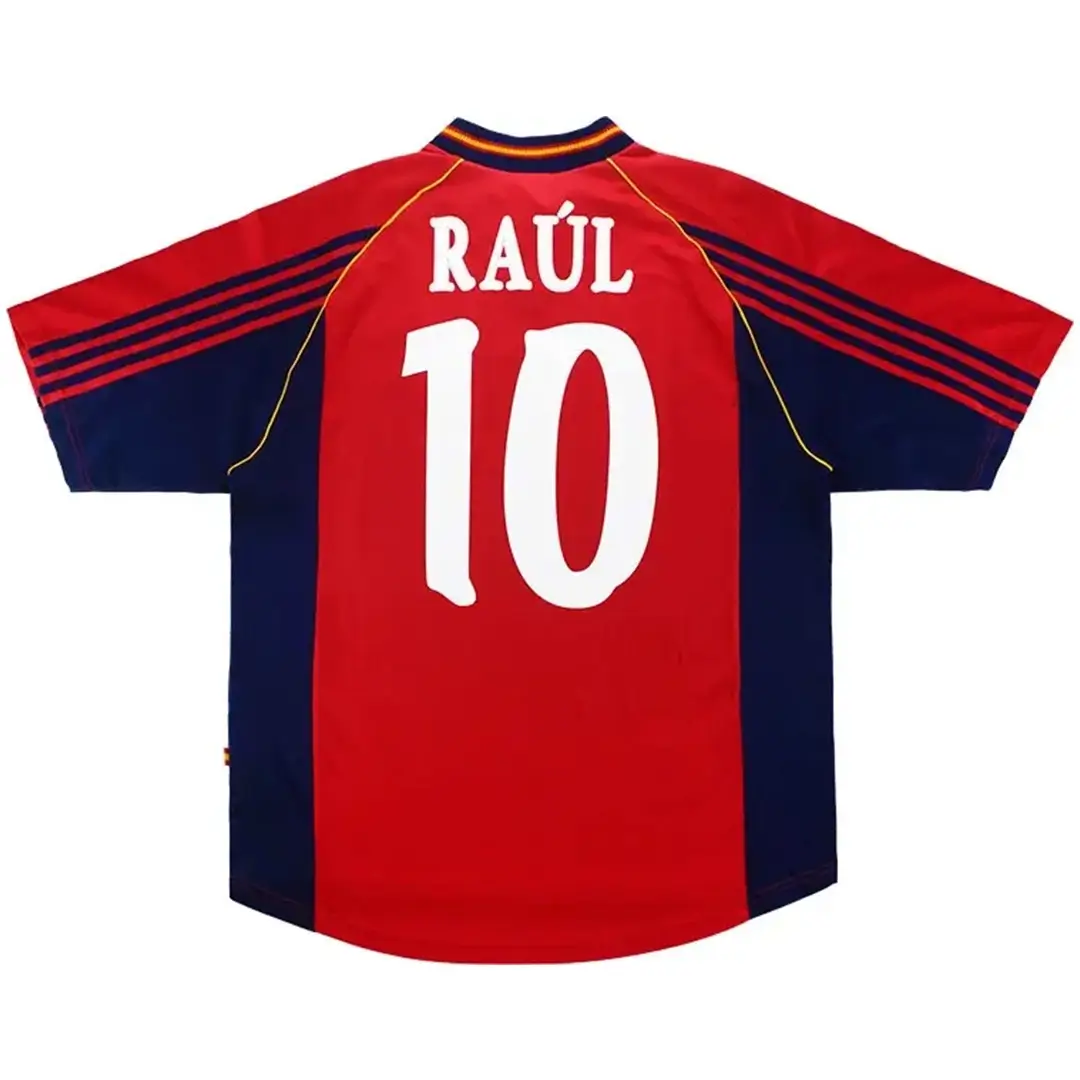RAÚL #10 Spain 1998 Home Retro Football Jersey