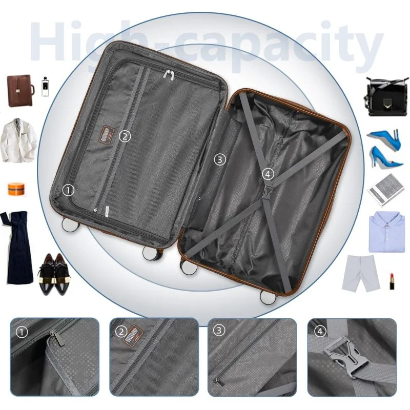 Luggage Sets 6 Piece with Duffel Bags, Hardside Expandable Suitcases with Spinner Wheels TSA Lock, Cream