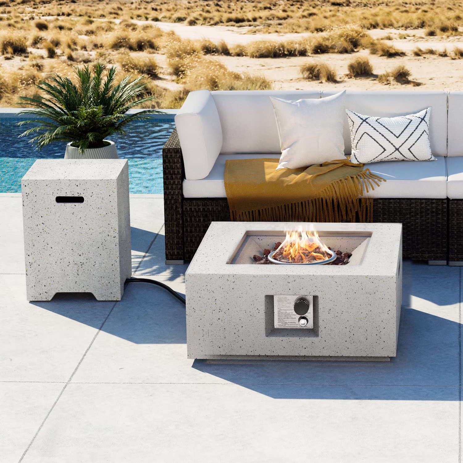 COSIEST 40,000 BTU Outdoor Camping Bonfire 28-inch Round Propane Fire Pit Table Set with Stainless steel