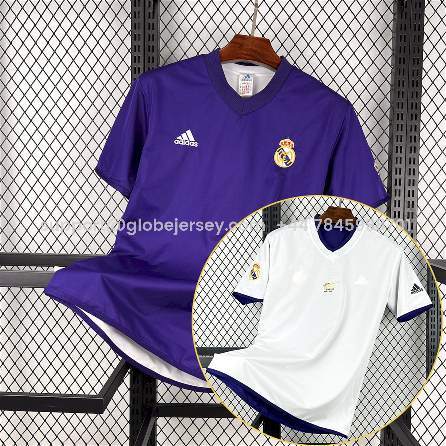 Retro Real Madrid 2002-03 Reversible Double-sided Centenary Third Unsponsored Jersey