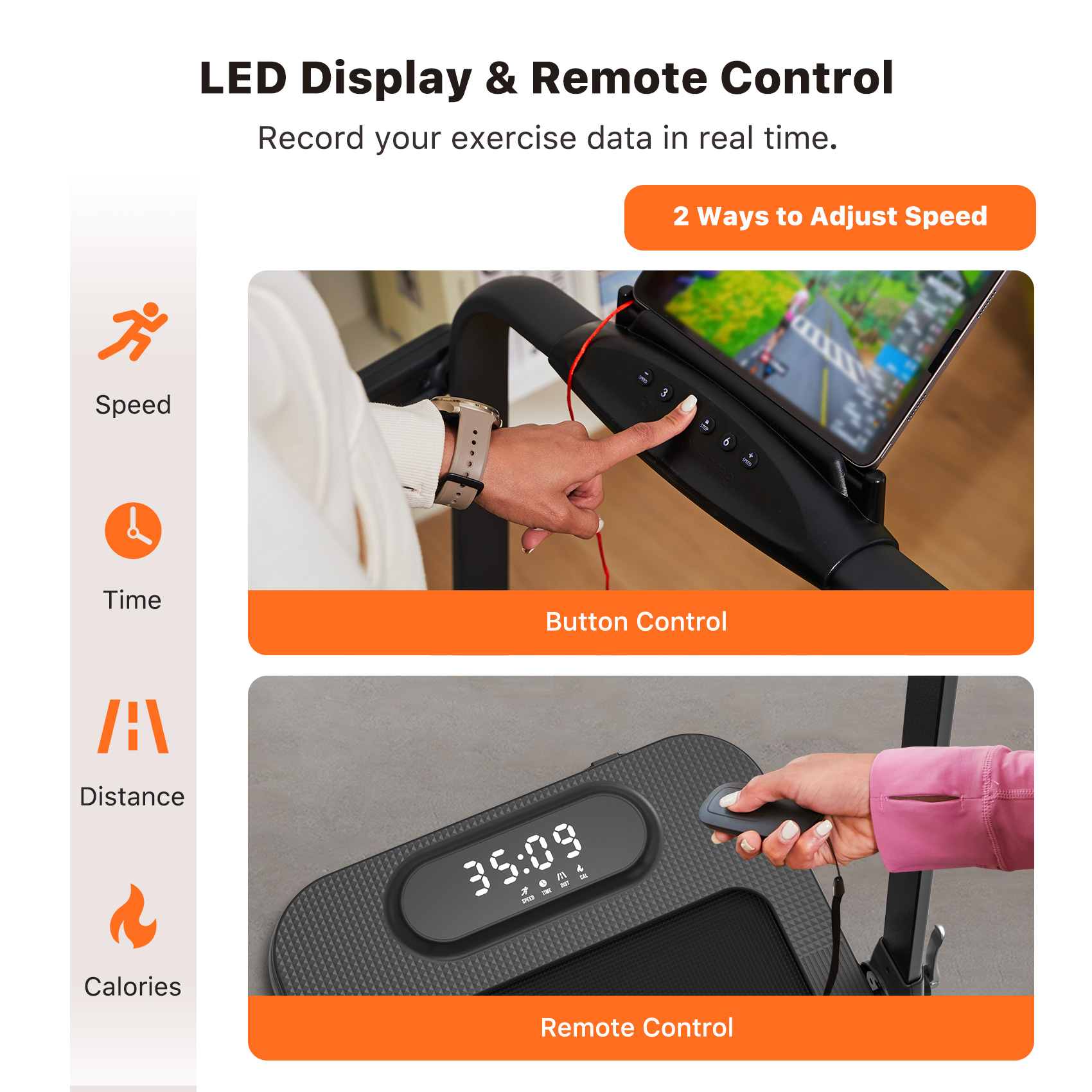 Mobvoi Home Treadmill SE 3 in 1 Folding Treadmill Walking Pad 2.5 HP Compact Portable Under Desk Running Walking Machine with Remote Control 265 LBS, Black