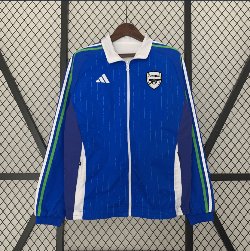 2024/2025 Arsenal Reversible Windbreaker Blue-White Soccer Jersey 1:1 Thai Quality