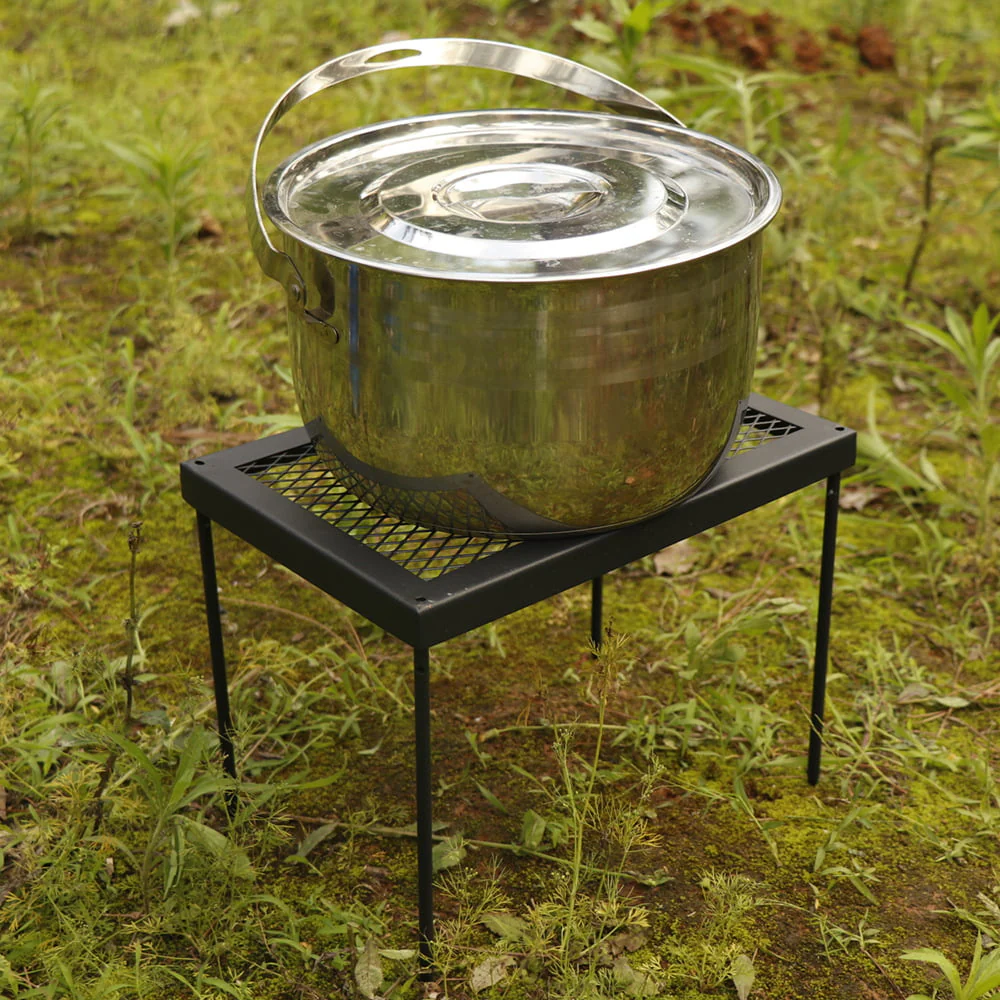 Folding Picnic Grill Table Portable Camping Desk Steel Grill Stand Table for Picnic Hiking Camping Beach Cooking and Backyard Use