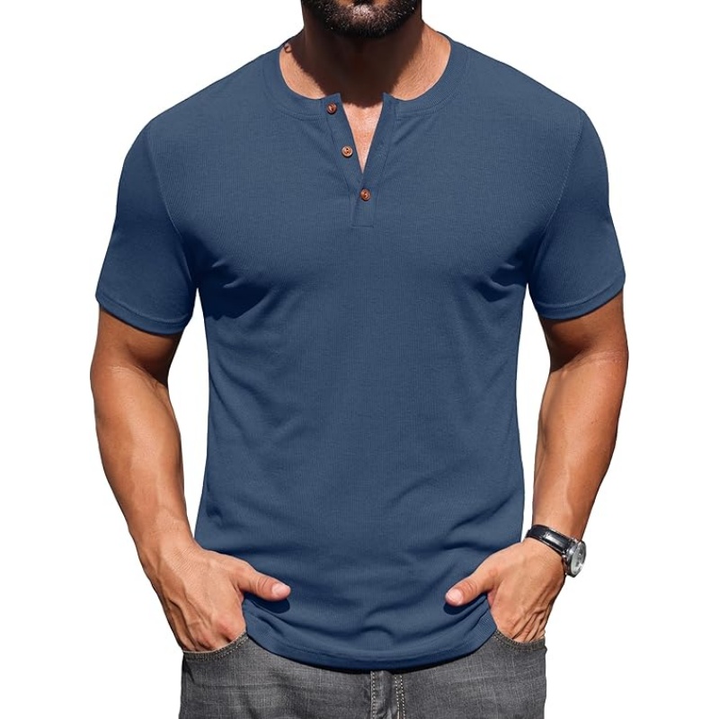 Mens Muscle Henley Shirts