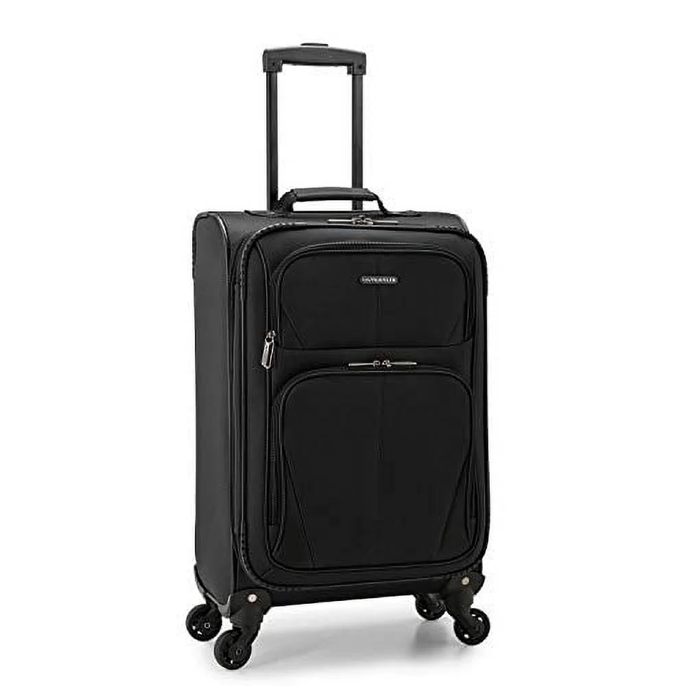 U.S. Traveler Aviron Bay Expandable Softside Luggage Set with Spinner Wheels, Navy, 2-Piece (23/31)