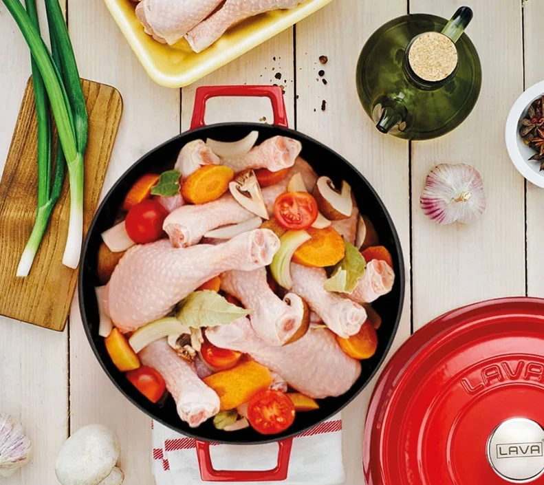 Lava Enameled Cast Iron Dutch Oven 7 Qt. Round with Trendy Lid