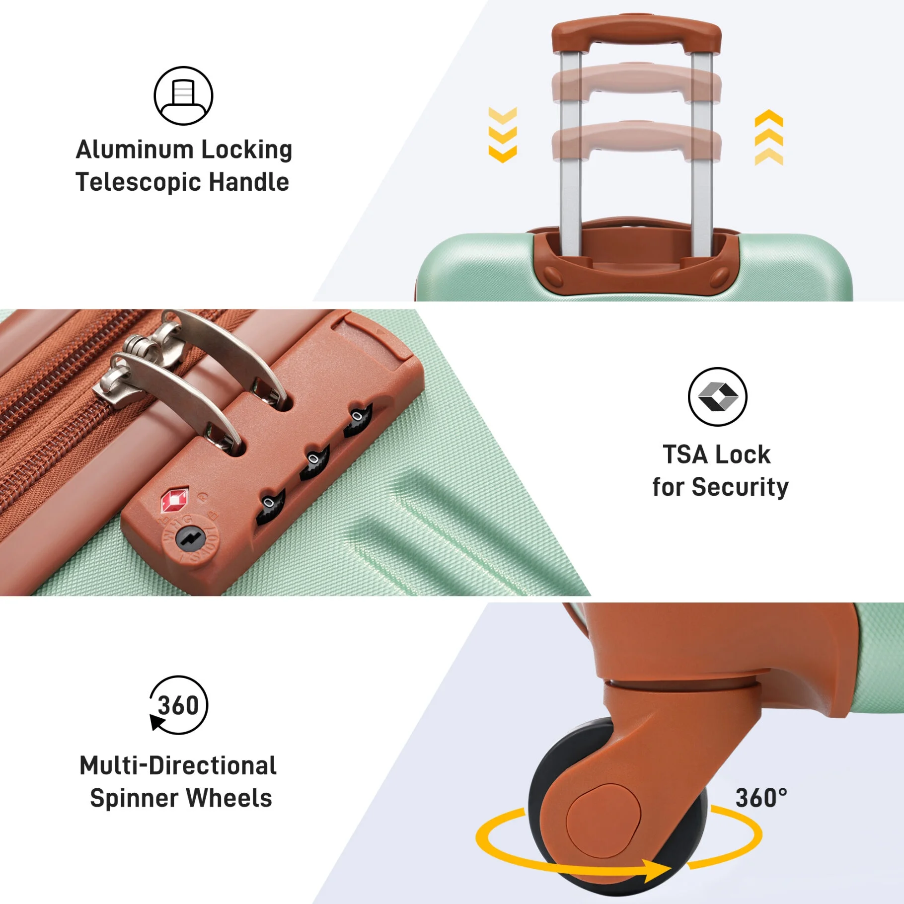 Luggage Sets 3 Piece, Hardside Expandable Ultra Durable PC Lightweight Carry On, Travel Suitcase Set with TSA Lock Spinner Wheels, Multicolor Purple
