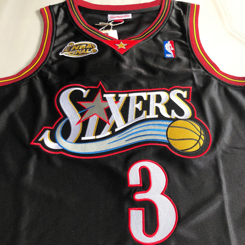 Mercerized Black #3 Allen Iverson 2000-01 Season AU Full Embroidery