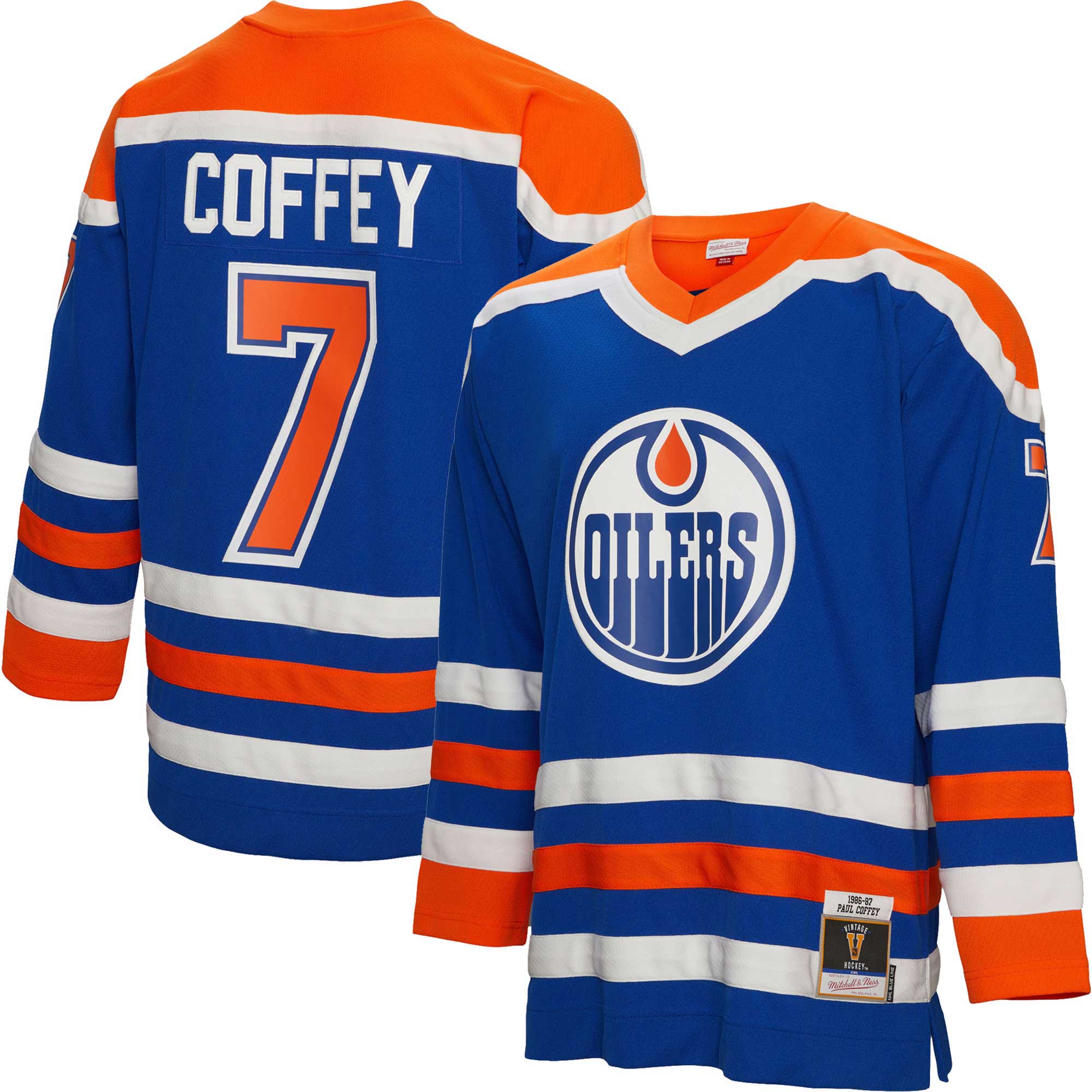 Paul Coffey Edmonton Oilers Mitchell & Ness  1986/87 Blue Line   Jersey – Royal