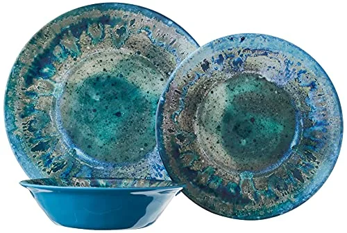 Radiance Teal 12 Piece Dinnerware Set