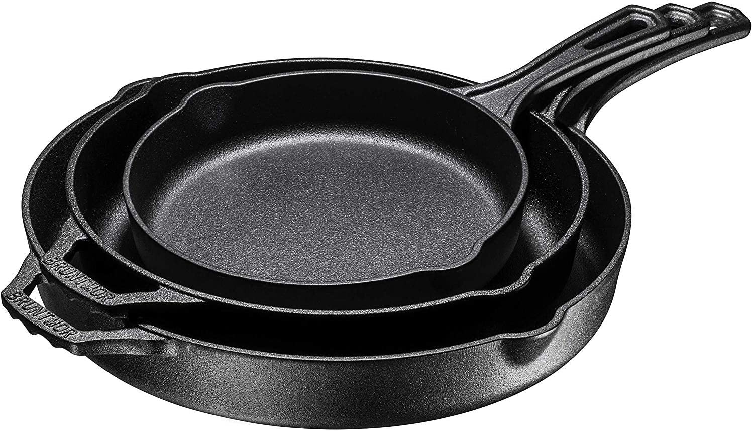 Bruntmor Pre-Seasoned Cast Iron Cookware Set - 8-Piece Bundle with Skillets, Grill Pan, Dutch Oven, Pizza Pan, and Utensils - Durable Pots and Pans Set for Cooking - Ideal Gift for Home or Camping