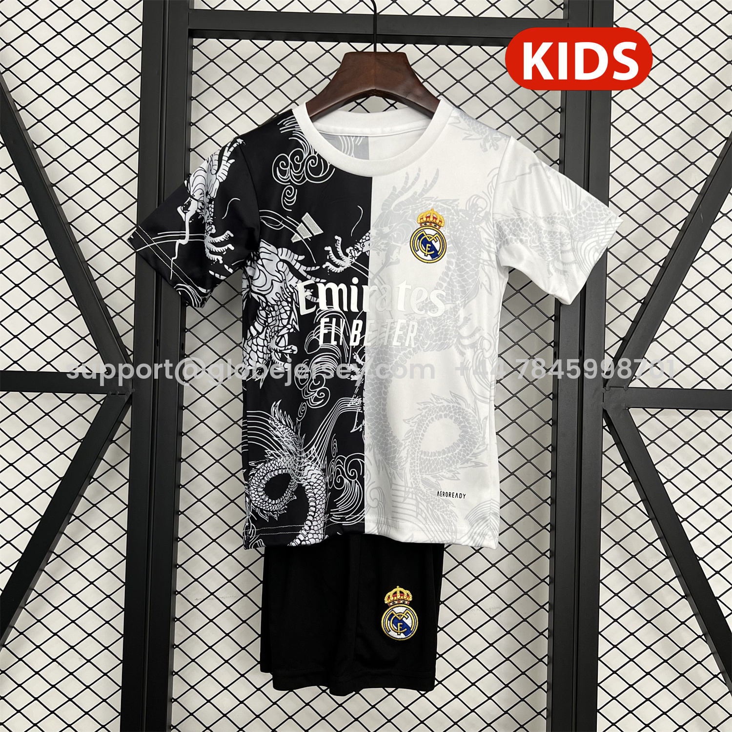 Real Madrid 25-26 Dragon White And Black Special Kids Kit