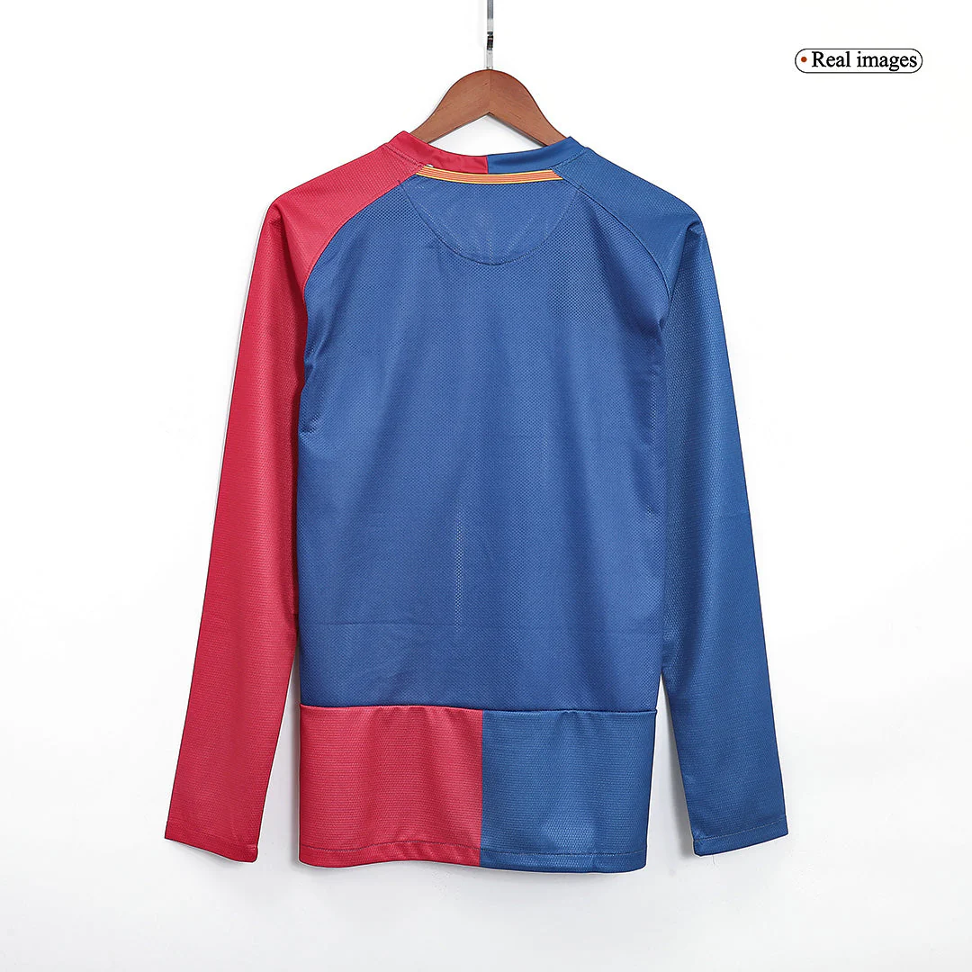 Barcelona 2008/09 Home Long Sleeve Retro Soccer Jersey - UCL Final