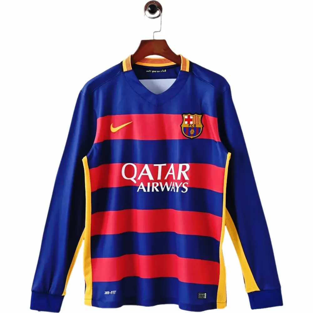 2015-16-Season-Barcelona Home Long Sleeve Jersey-Vintage
