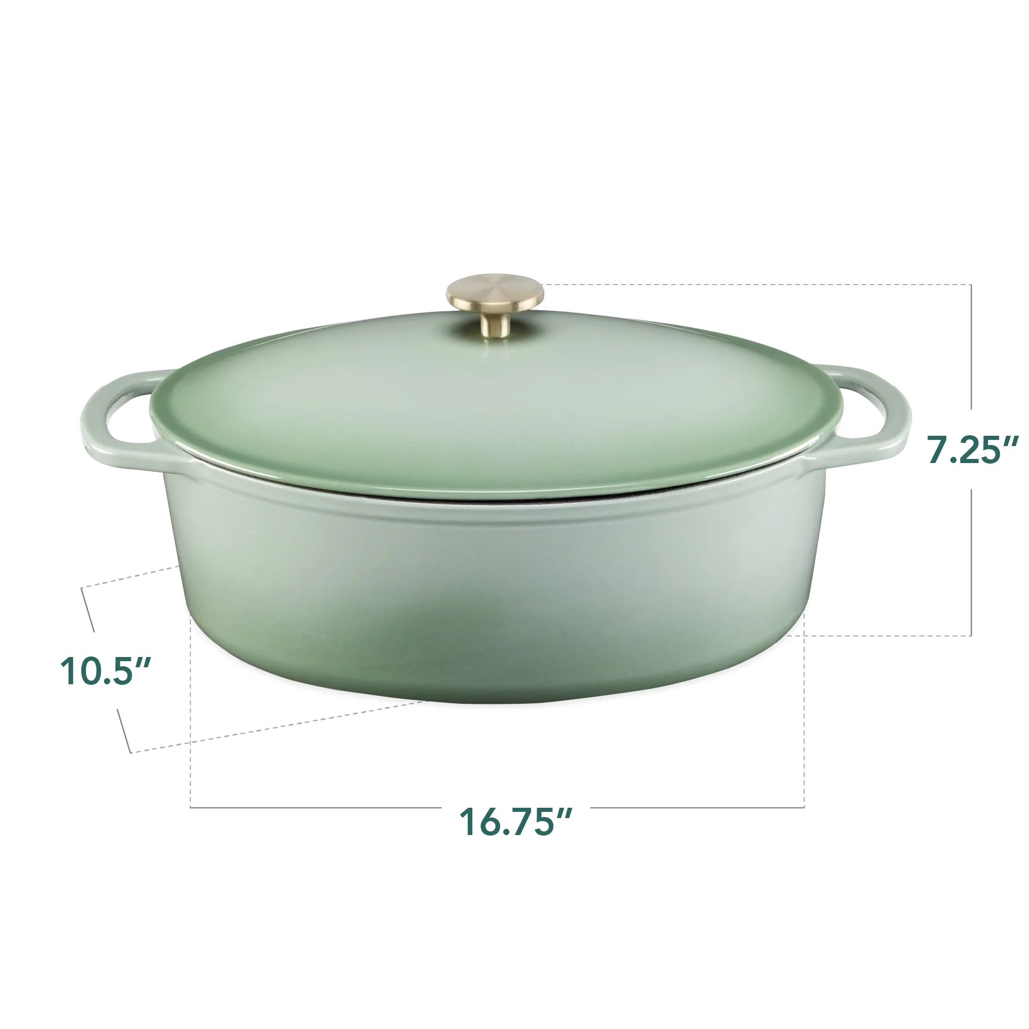 Best Choice Products Oval 7.5 Quart Cast-Iron Dutch Oven, Heavy-Duty w/ Enamel, Side Handles - Vanilla Buttercream