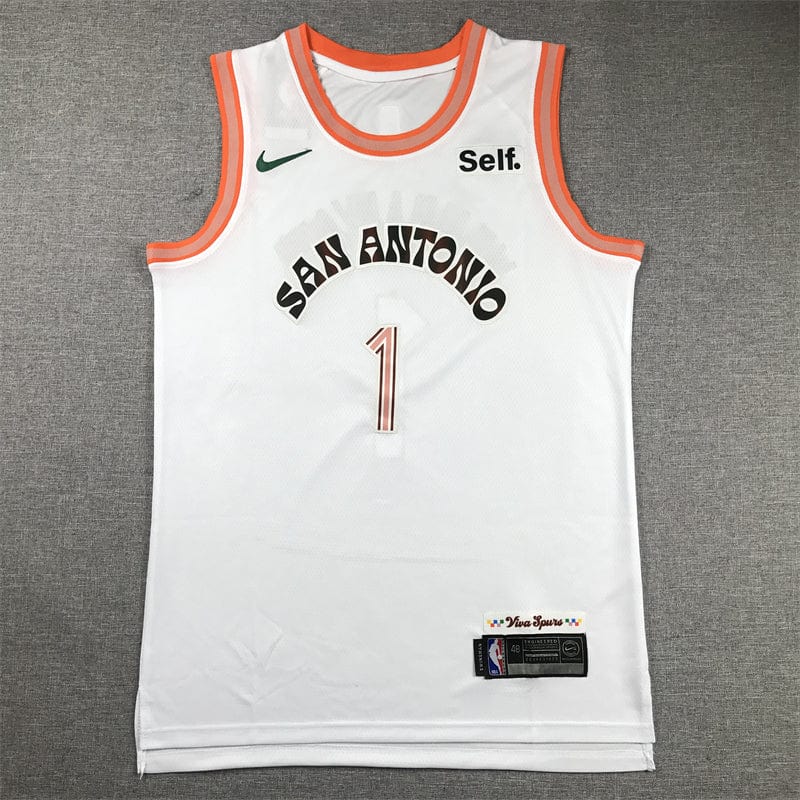 Men's Jersey 2024 Season Spurs #1 White City Edition SAN ANEONIO