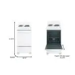 20-Inch Freestanding Electric Oven – Four-Zone Cooktop. White Appliance. Compact Kitchen Range