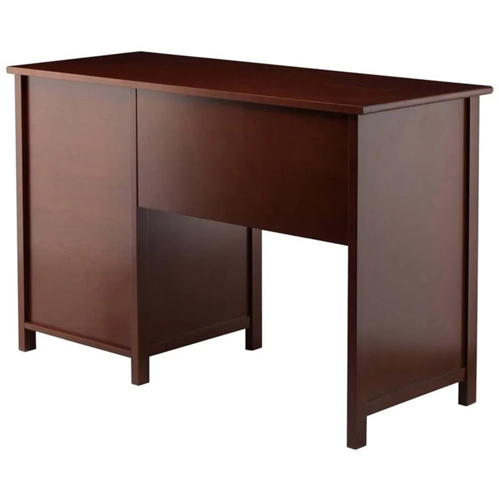 Pemberly Row Transitional Composite Wood Office Writing Desk in Black