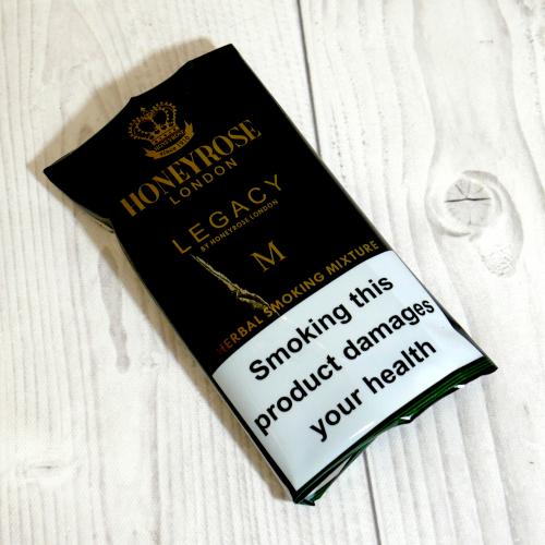 Honeyrose London Legacy M Herbal Smoking Mixture Hand Rolling Tobacco (Tobacco free) Pouch