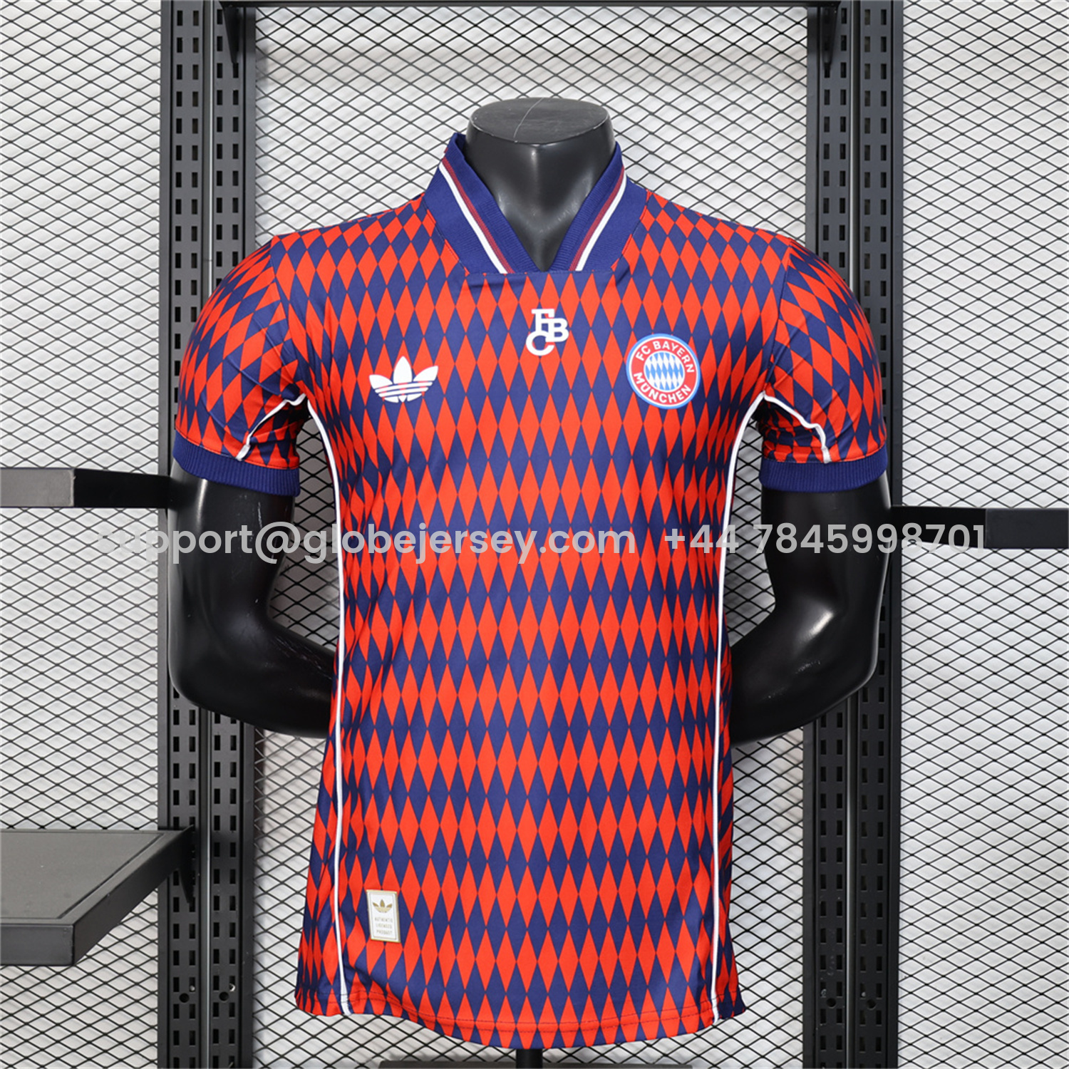 Bayern Munich 25-26 Trefoil Retro Style Red And Deep Blue Jersey - Player Version