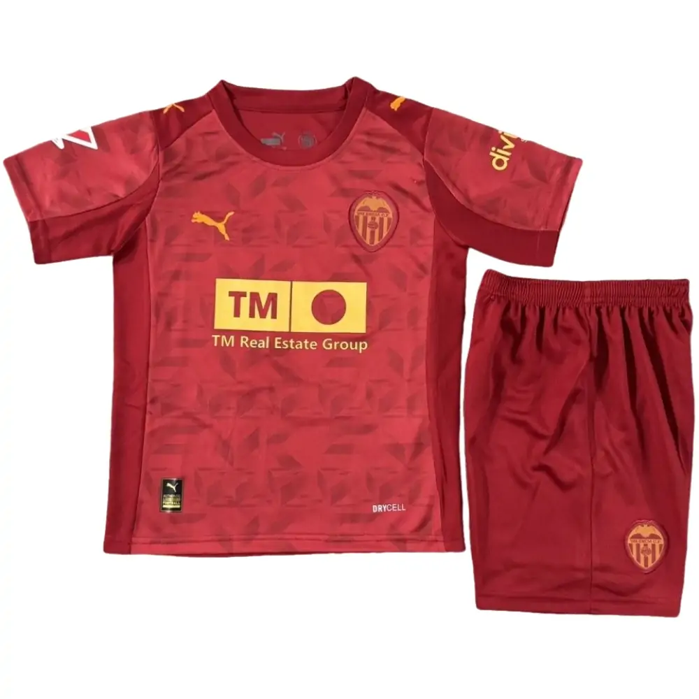 2025-26 Valencia Away Short Sleeve Jersey - Children's suit Fans Edition
