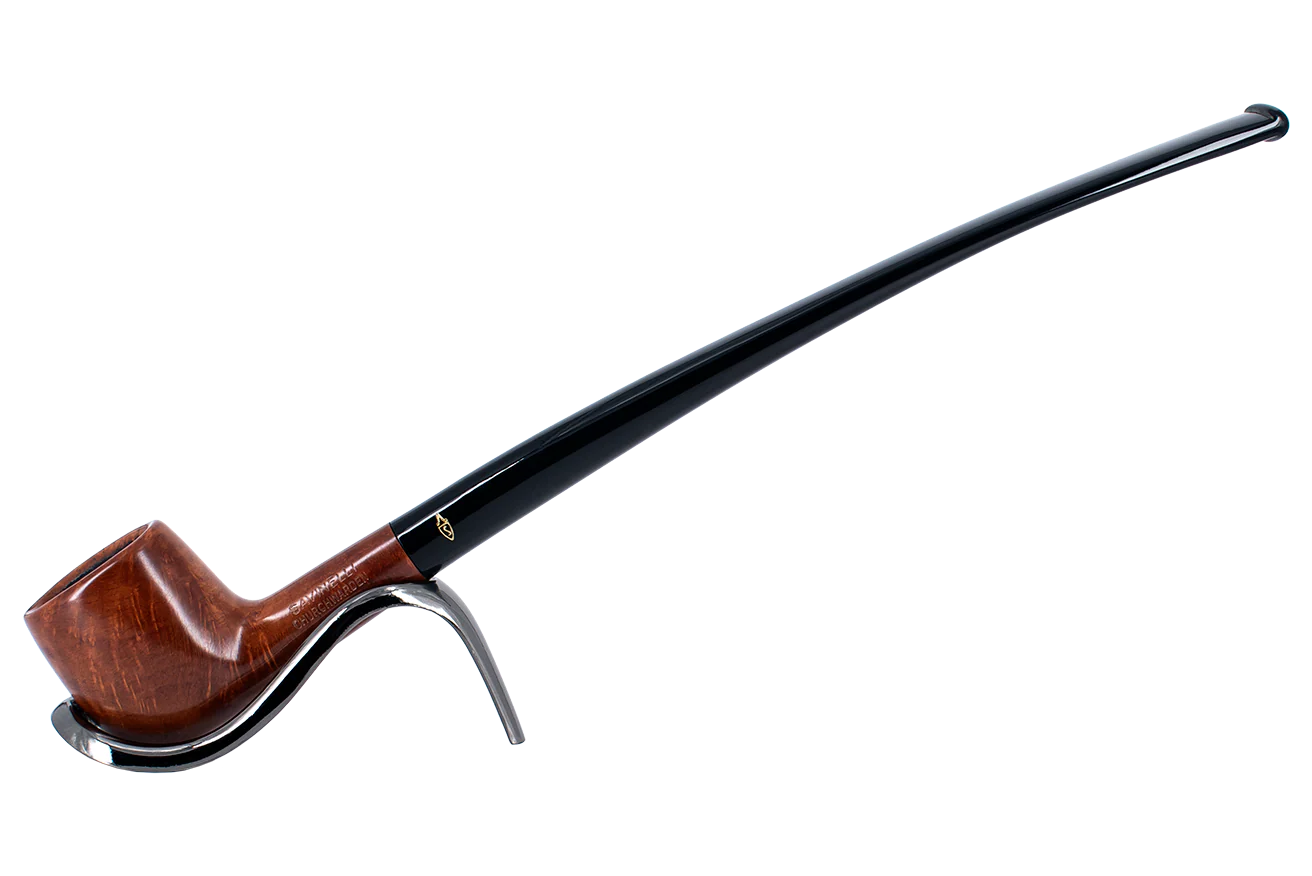Savinelli Brown Smooth Churchwarden Briar Pipe - 901 6mm