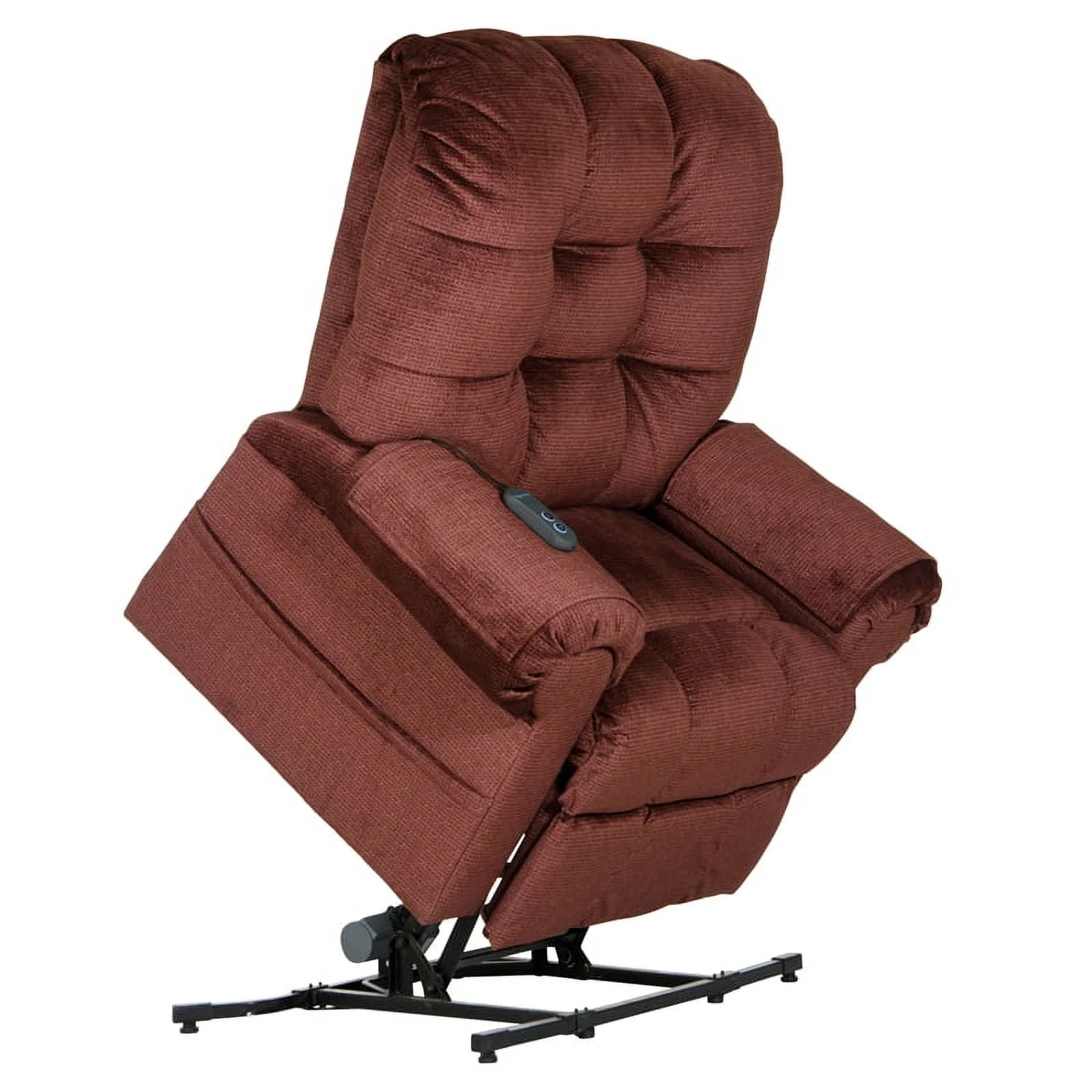 Catnapper Abena Power Lift Assist Lay Flat Recliner in Wine variety Polyester Fabric