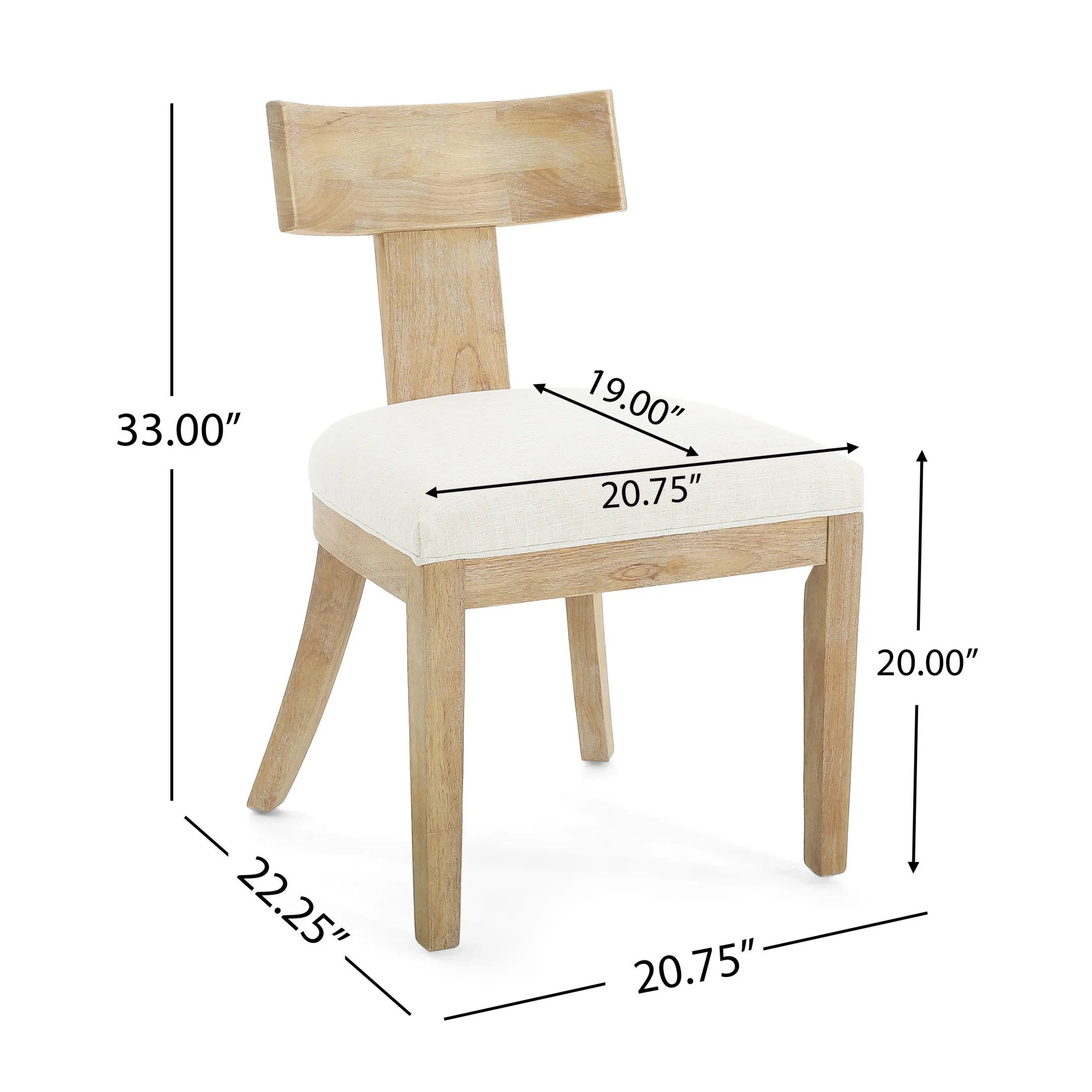 GDF Studio Rustic 5-Piece Dining Set with Expandable Table and Upholstered Chairs, Solid Wood Frame, Beige+Tan