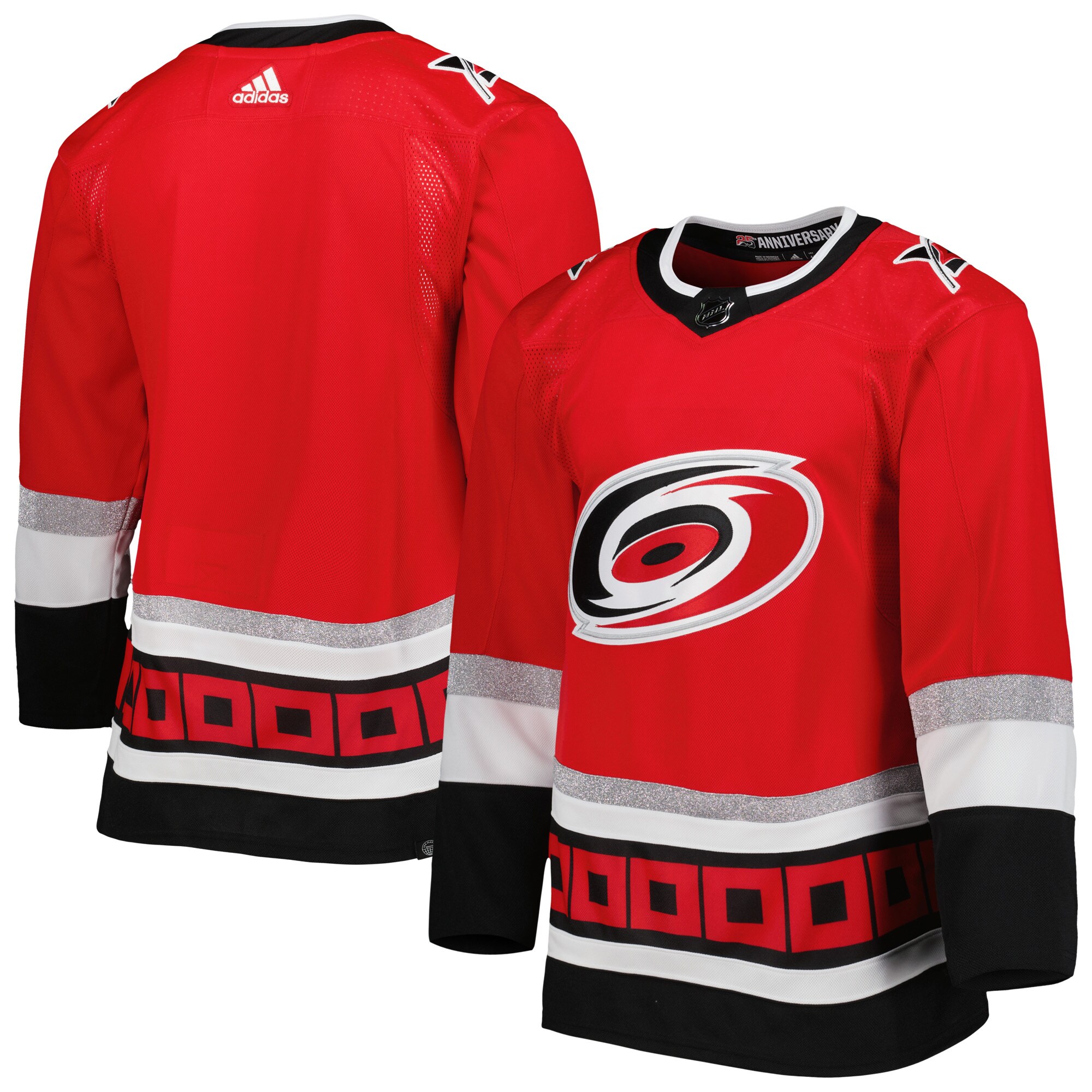 Carolina Hurricanes  2022-23 25th Anniversary Primegreen  Jersey – Red