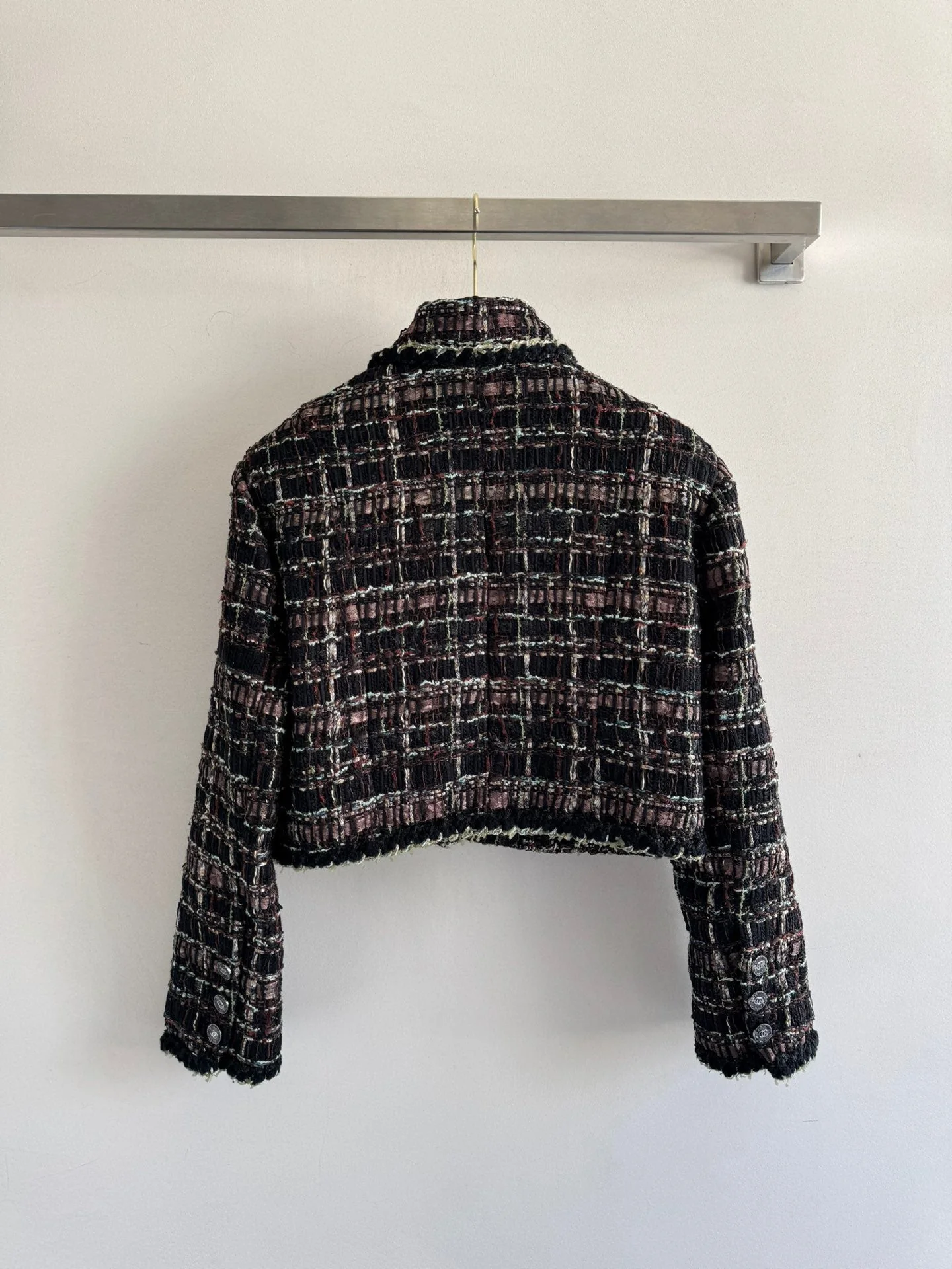 Colorful plaid soft floral jacket