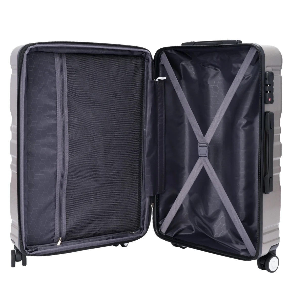 Luggage Sets New Model Expandable ABS Hardshell 3pcs Clearance Luggage Hardside Lightweight Durable Suitcase sets Spinner Wheels Suitcase with TSA Lock 20''24''28''(blue and brown)