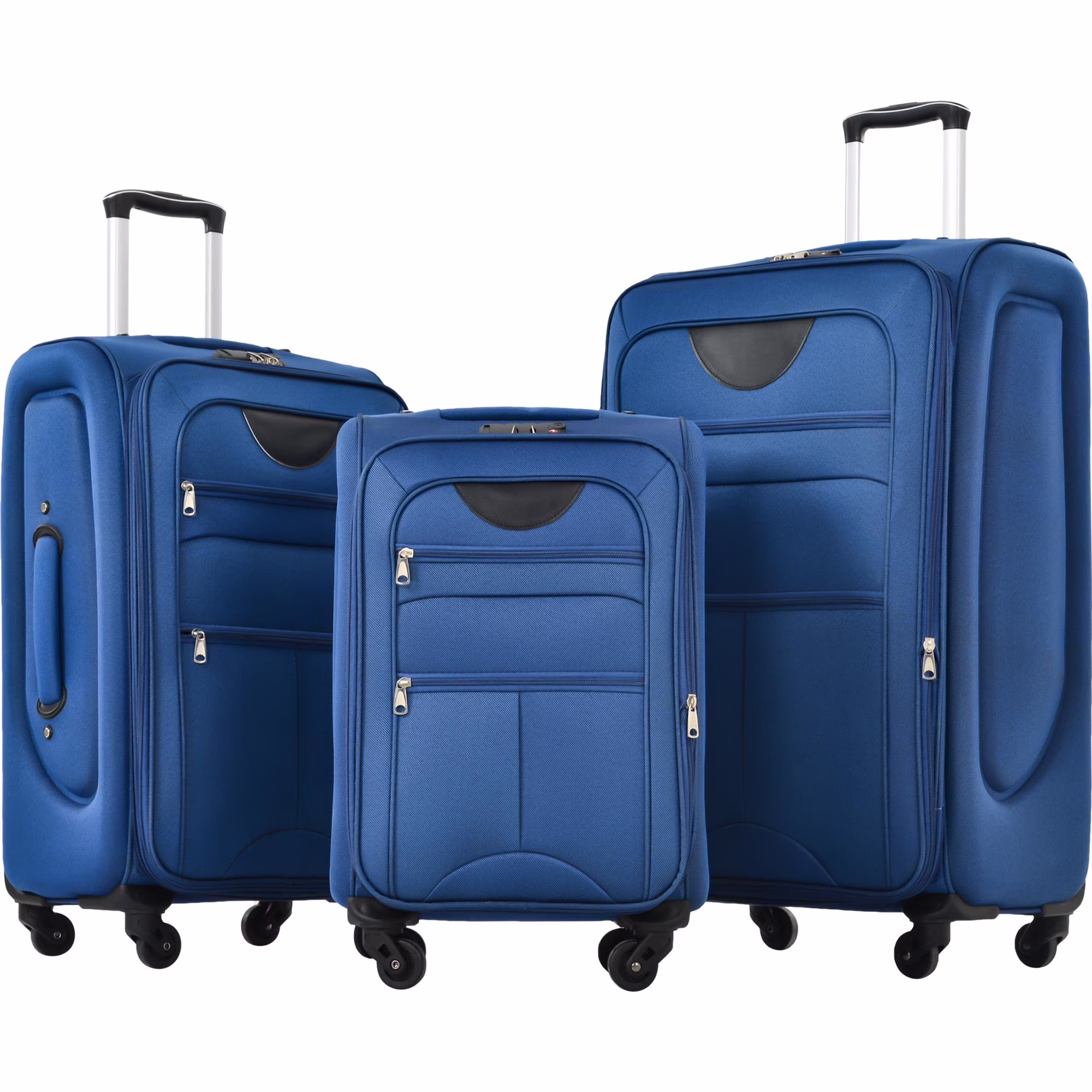 Zimtown 22in 26in 30in Softside Luggage, Expandable 3 Piece Set Suitcase Lightweight Luggage Travel Set, Black