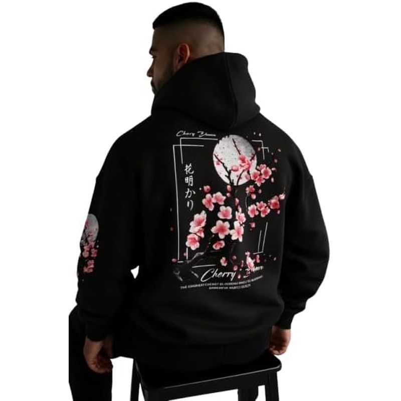 Men's Fleece Japanese Graphic Hoodies