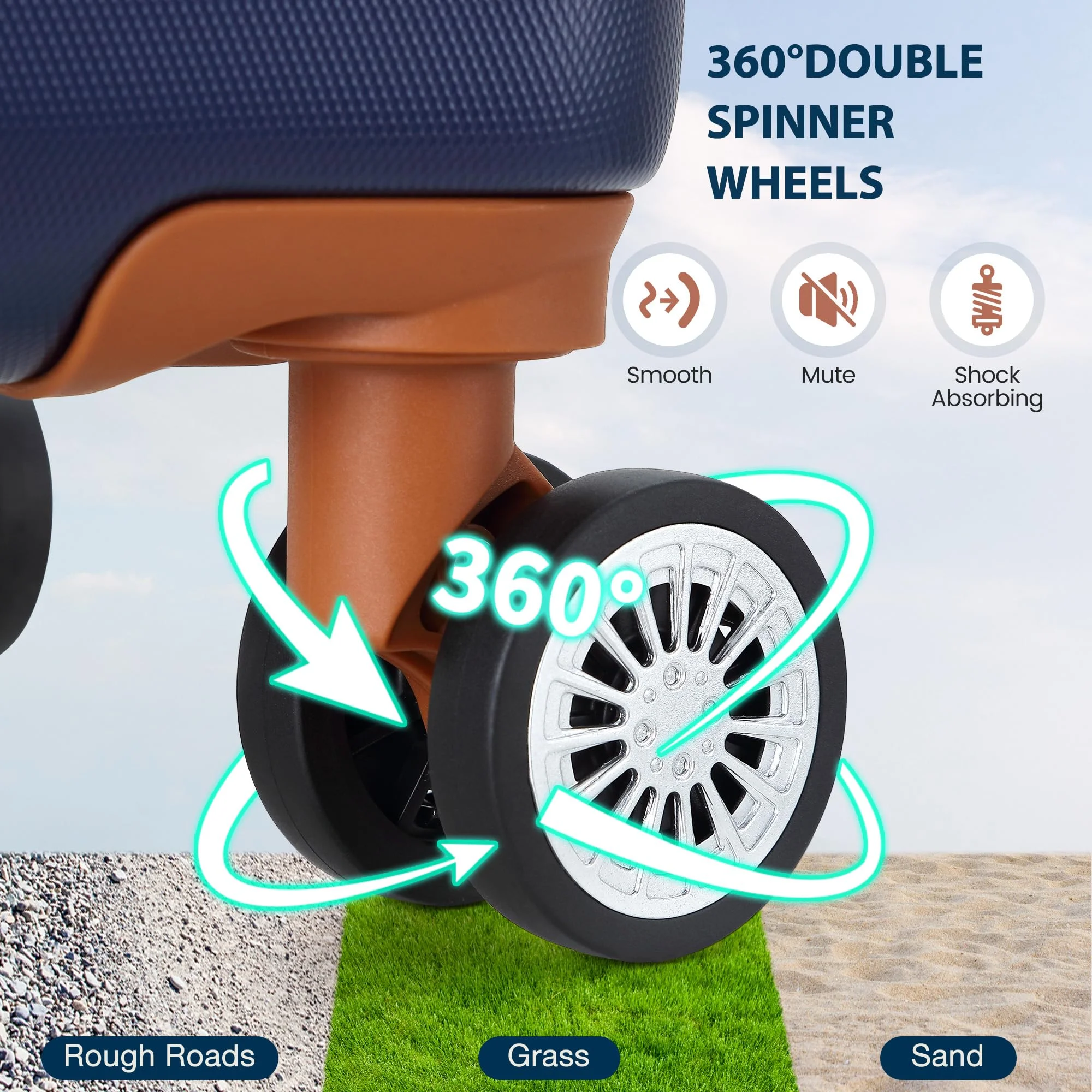 TROPOW Luggage Setss,Suitcases with Wheels,Luggage Expandable Suitcase 3 Piece Sets, Luggage Sets of 3 Piece Suitcase with Spinner Wheels, Hardshell Luggage 3 Piece Sets(20