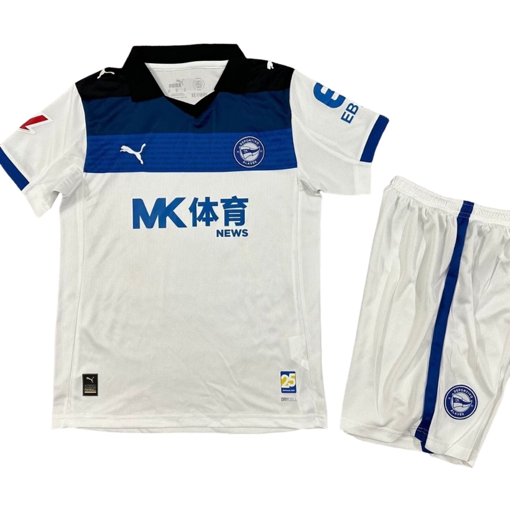 2025-26 Deportivo Alavés Away Shirt Jersey - Children's suit Fans Edition