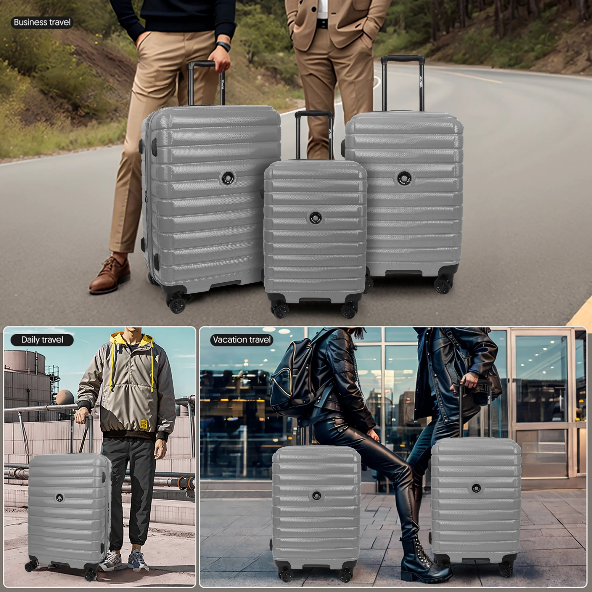 3 Piece Hardshell Luggage Set Expandable Hardside Suitcase with Spinner Wheels and TSA Lock, Lightweight Carry on and Checked Luggage 20