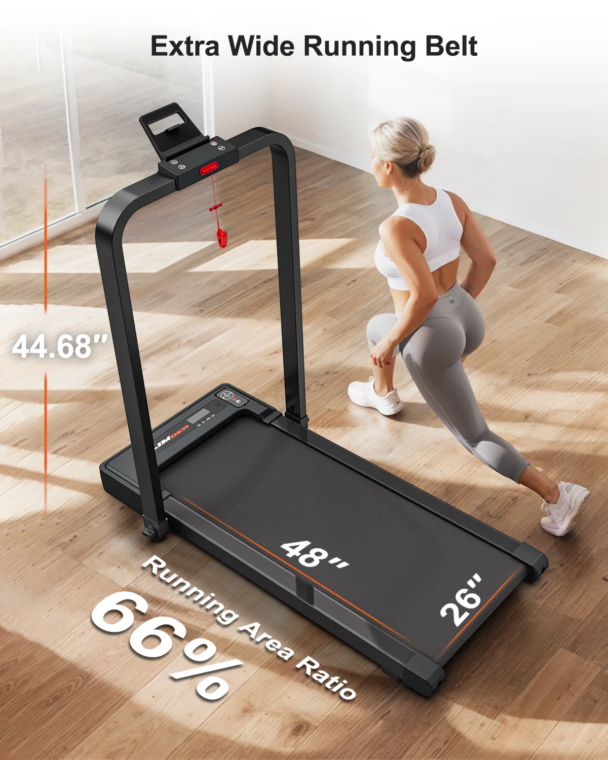 [TREADMILL CLEARANCE] FYC 2.5HP Folding Treadmill with Adjustable Height Desk & Incline - Compact Electric Treadmill Bluetooth Speaker for Running Walking Foldable Portable  (Silver)