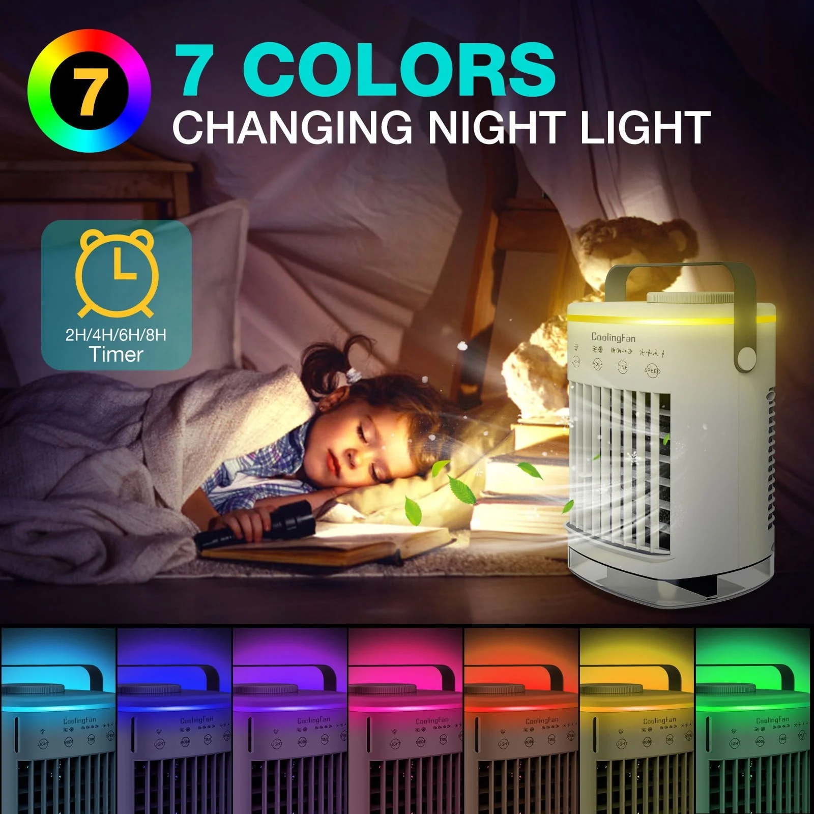 4 In 1 Portable Air Conditioner Fan Personal Space Air Cooler Fan Cooler Desk