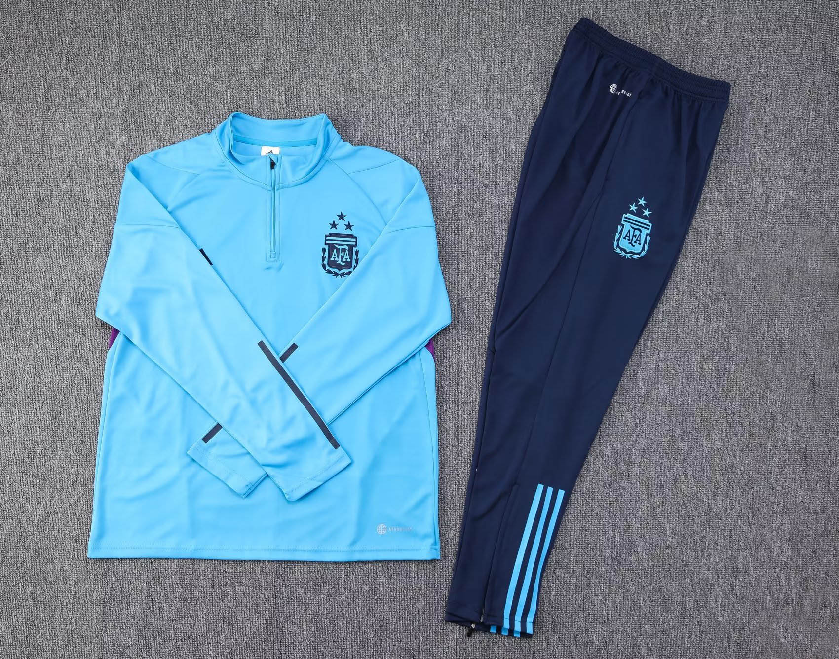 2022/2023 Argentina Half-Pull Training Suit Blue Jersey Set